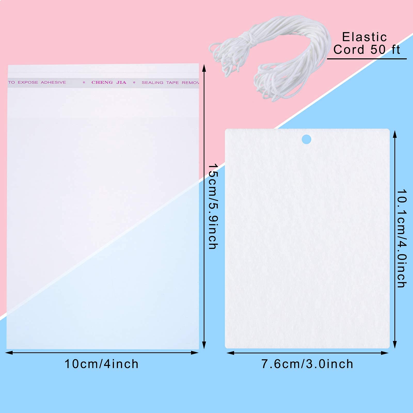 100 Pieces Sublimation Air Freshener Sheets Car Scented Hanging Sheets Felt Air Freshener Rectangle Fragrant Sheets With 100 Pie