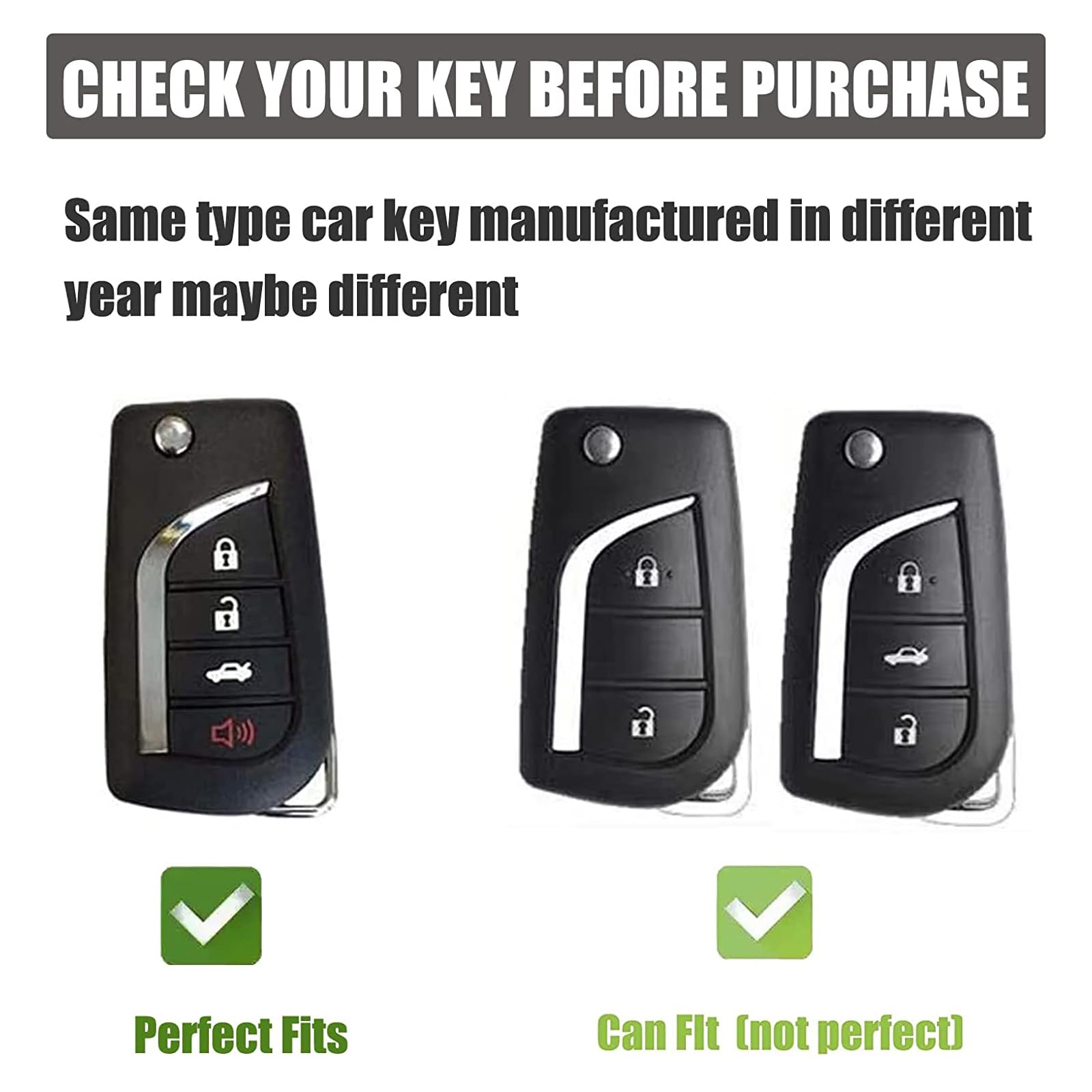Gematay For Toyota Key Fob Cover With Keychain Lanyard, Soft Tpu Key Fob Protector Shell Compatible With Toyota Rav4 Fortuner Tu