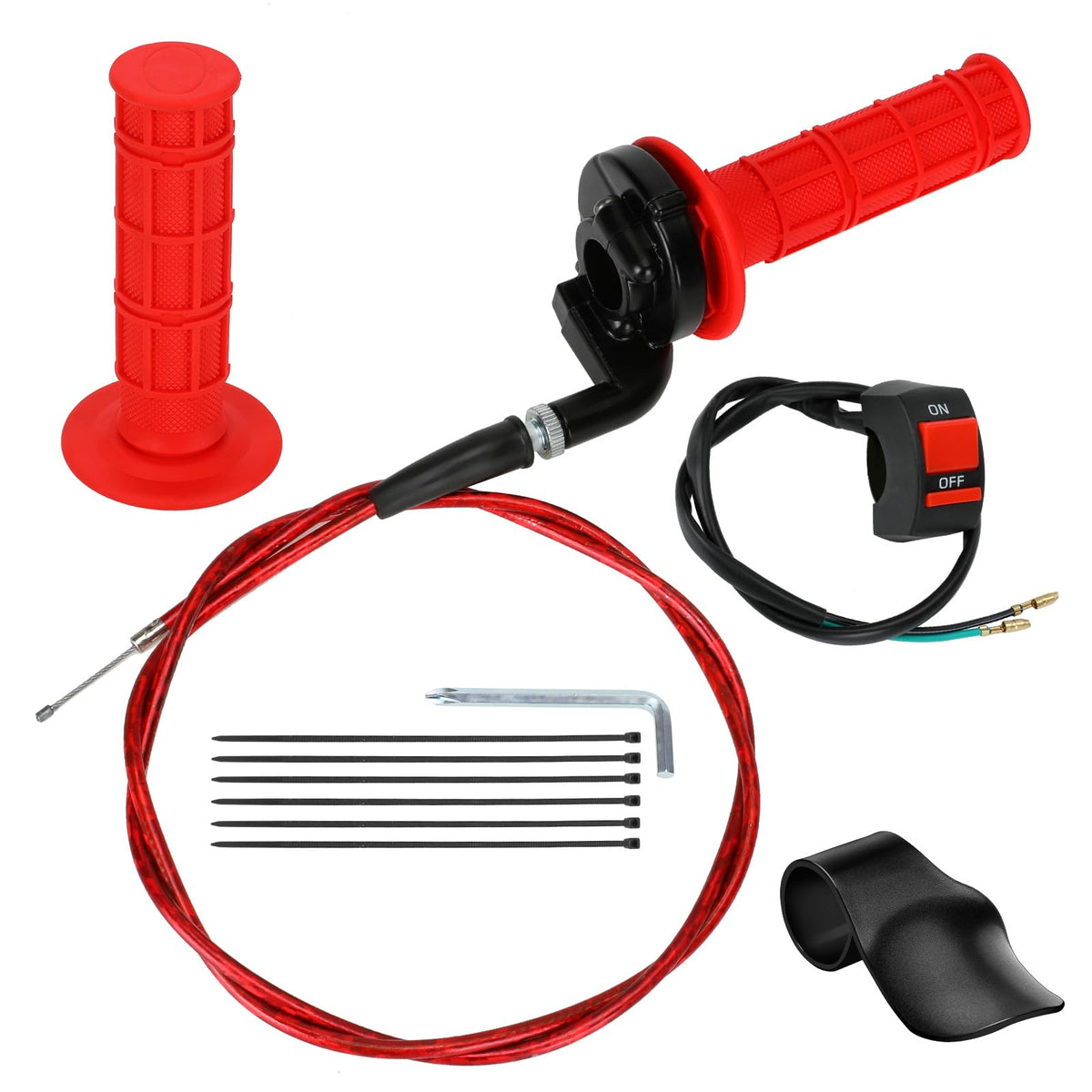 Hiaors Mini Bike Throttle Cable Handlebar Grips Kit Compatible With Coleman Ct200U Bt200X, 7/8 Throttle Assembly For Dirt Pit Bi