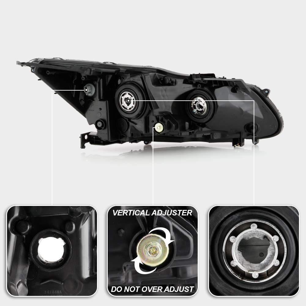 Acanii - For 2016-2017 Honda Accord Ex Ex-L Sport Led Drl Projector Headlights Headlamps Assembly Set Driver & Passenger