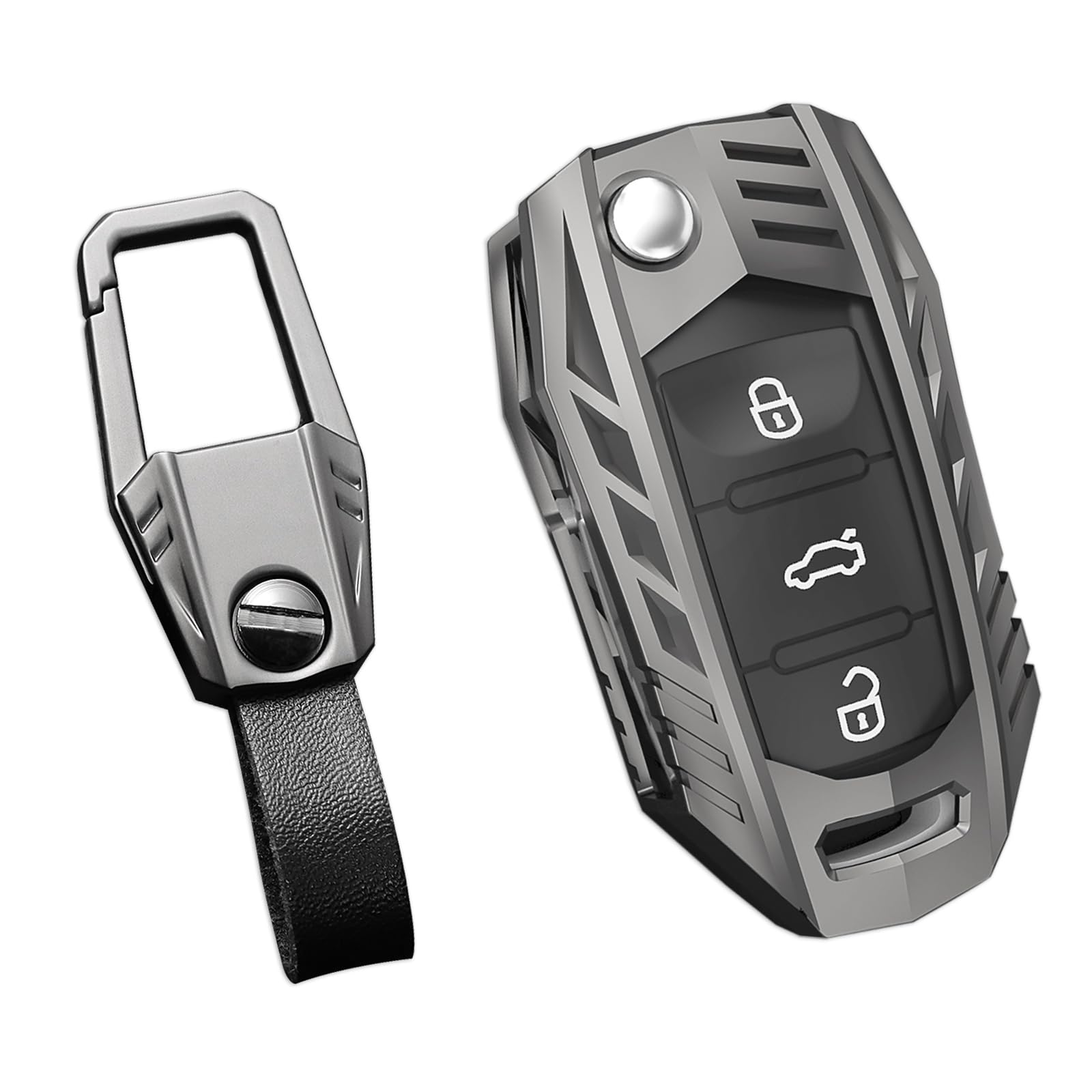 Ocezbiis For Volkswagen Key Fob Cover,Keychain,Zinc Alloy Protection Car Key Case For Jetta Tiguan Golf Polo Mk7 Mk8 Passat Beet