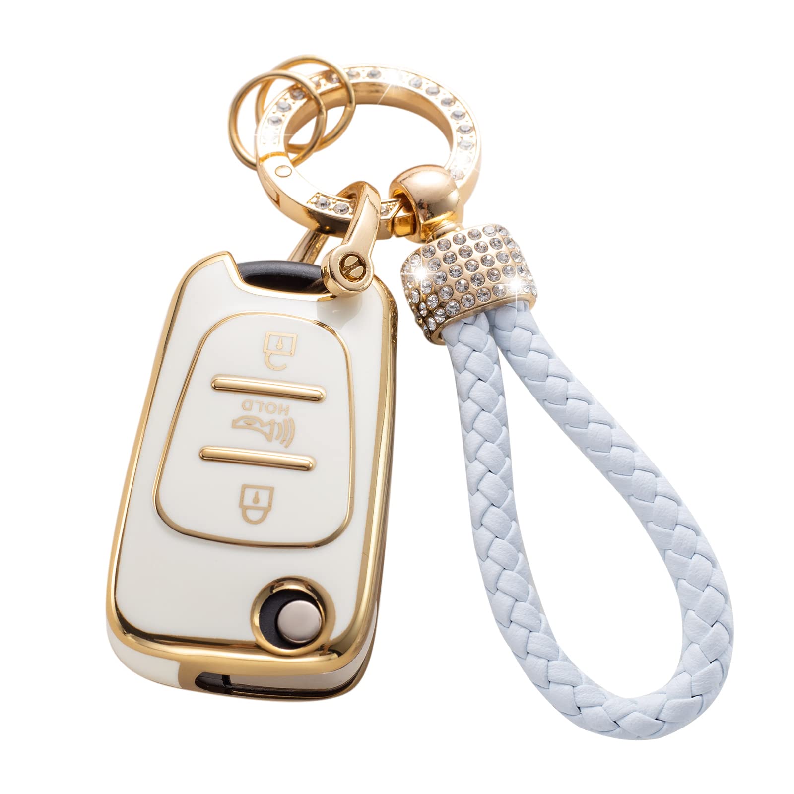 Gematay For Kia Key Fob Cover, Key Case Shell Compatible With 2012-2014 Kia Soul Rio Remote Smart Key Protector