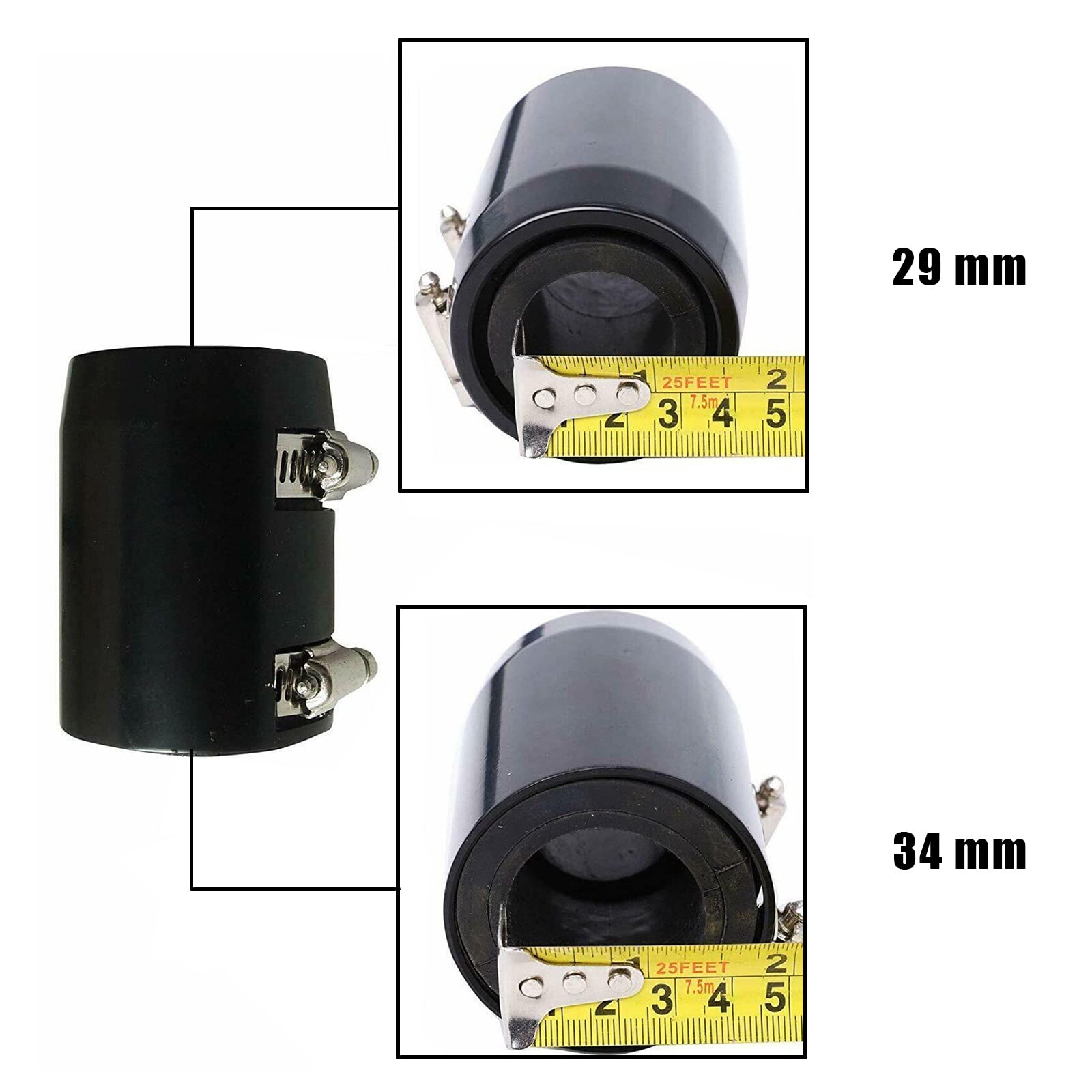 Blackhorse-Racing 36'' Black Stainless Steel Coolant Flexible Radiator Hose Kit With Caps Universal