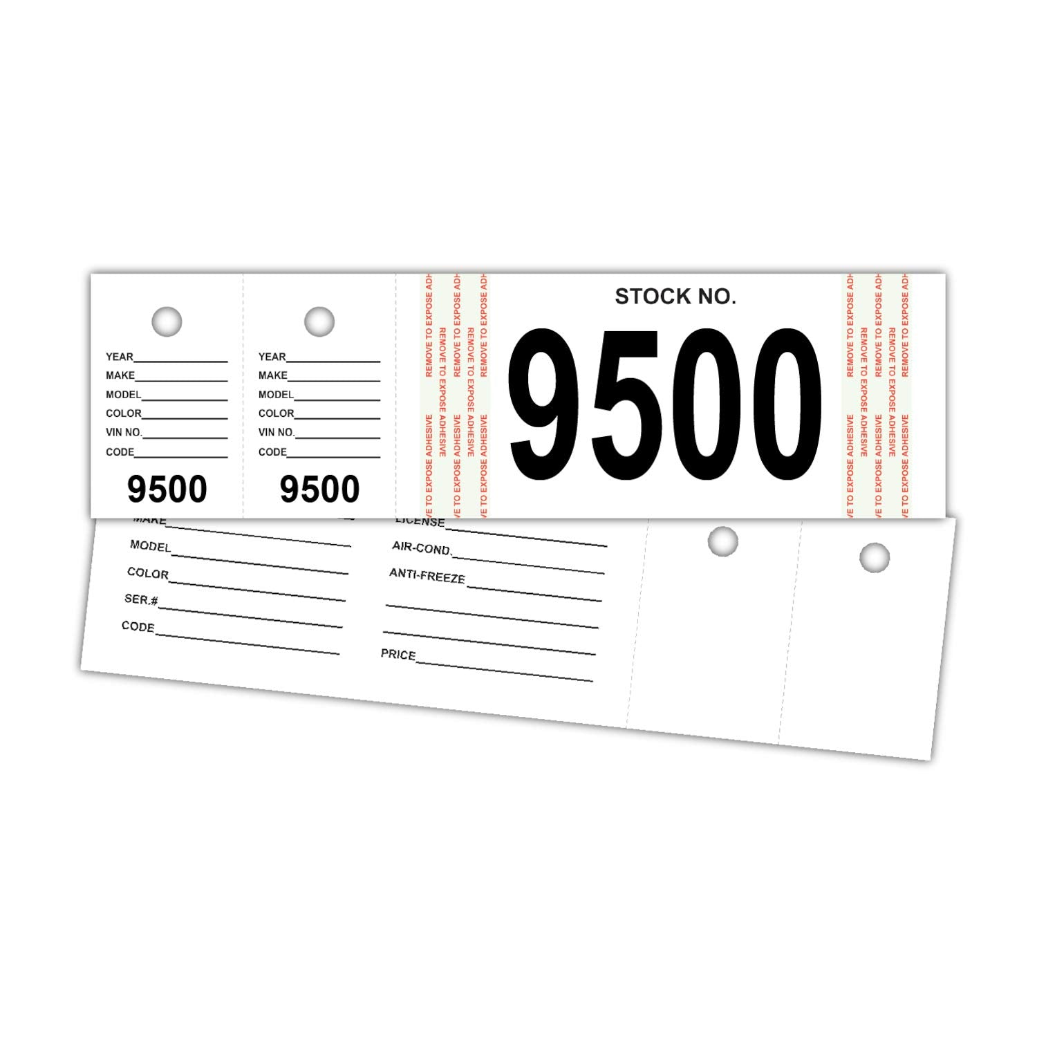 Versa-Tags Genuine Vehicle Stock Number Tags (9500-9999)