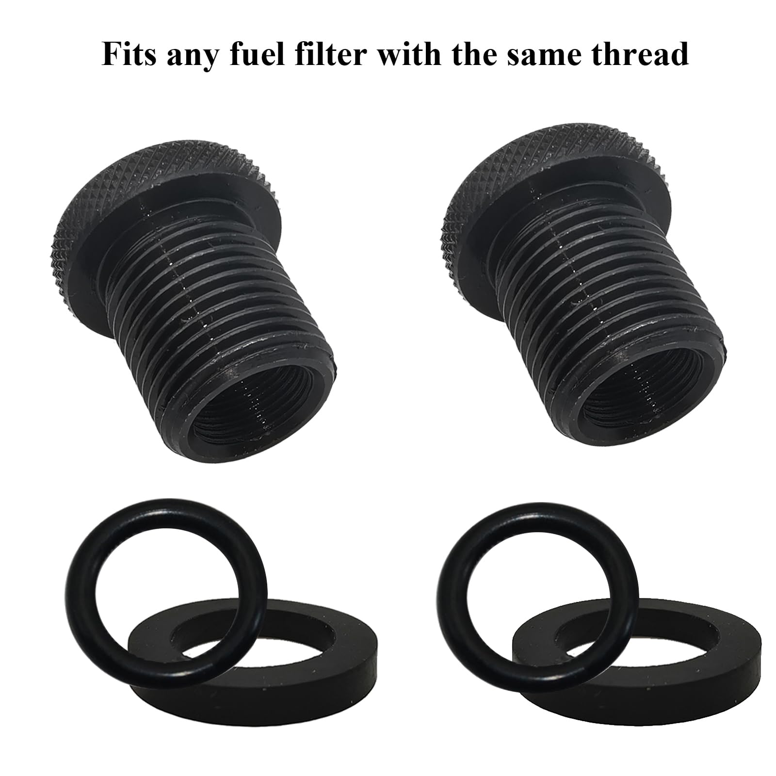 2 Pack Thread Adapters and Washers, 1/2 * 28-3/4 * 16, Black