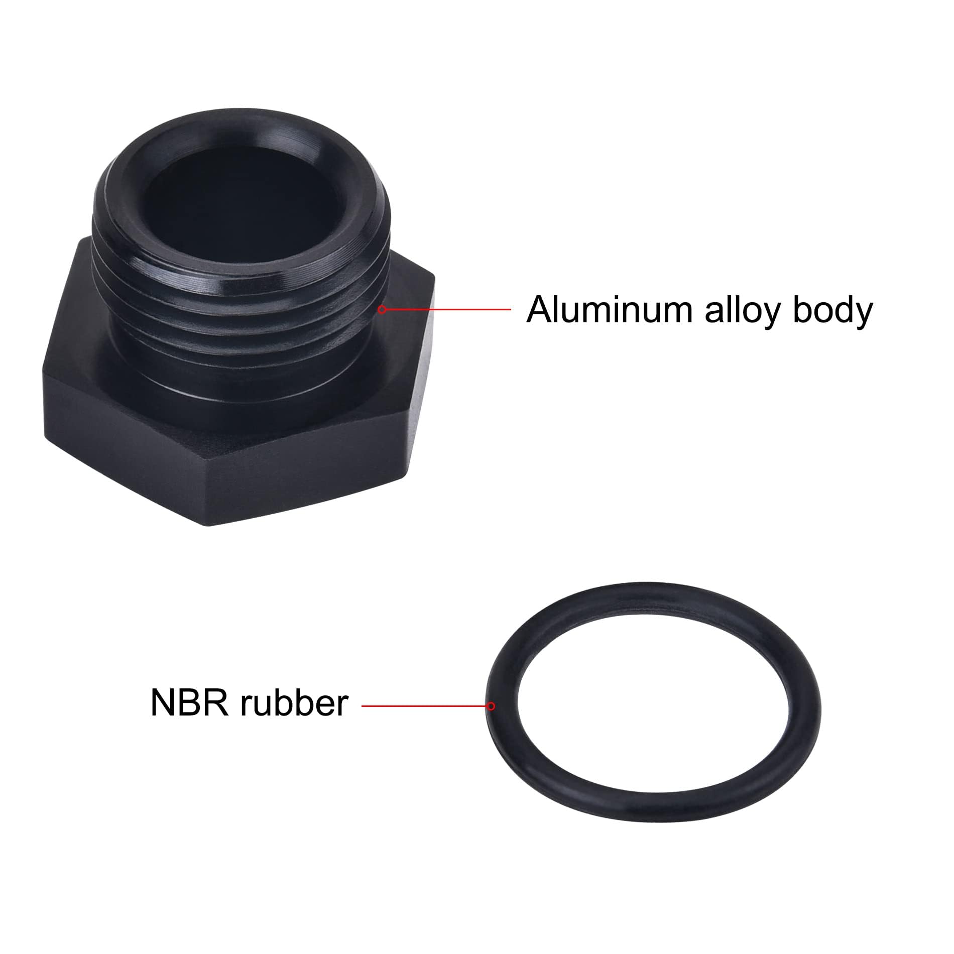 Evil Energy 12An Block Off Cap Orb Plug Fitting Adapter Male Aluminum 2Pcs