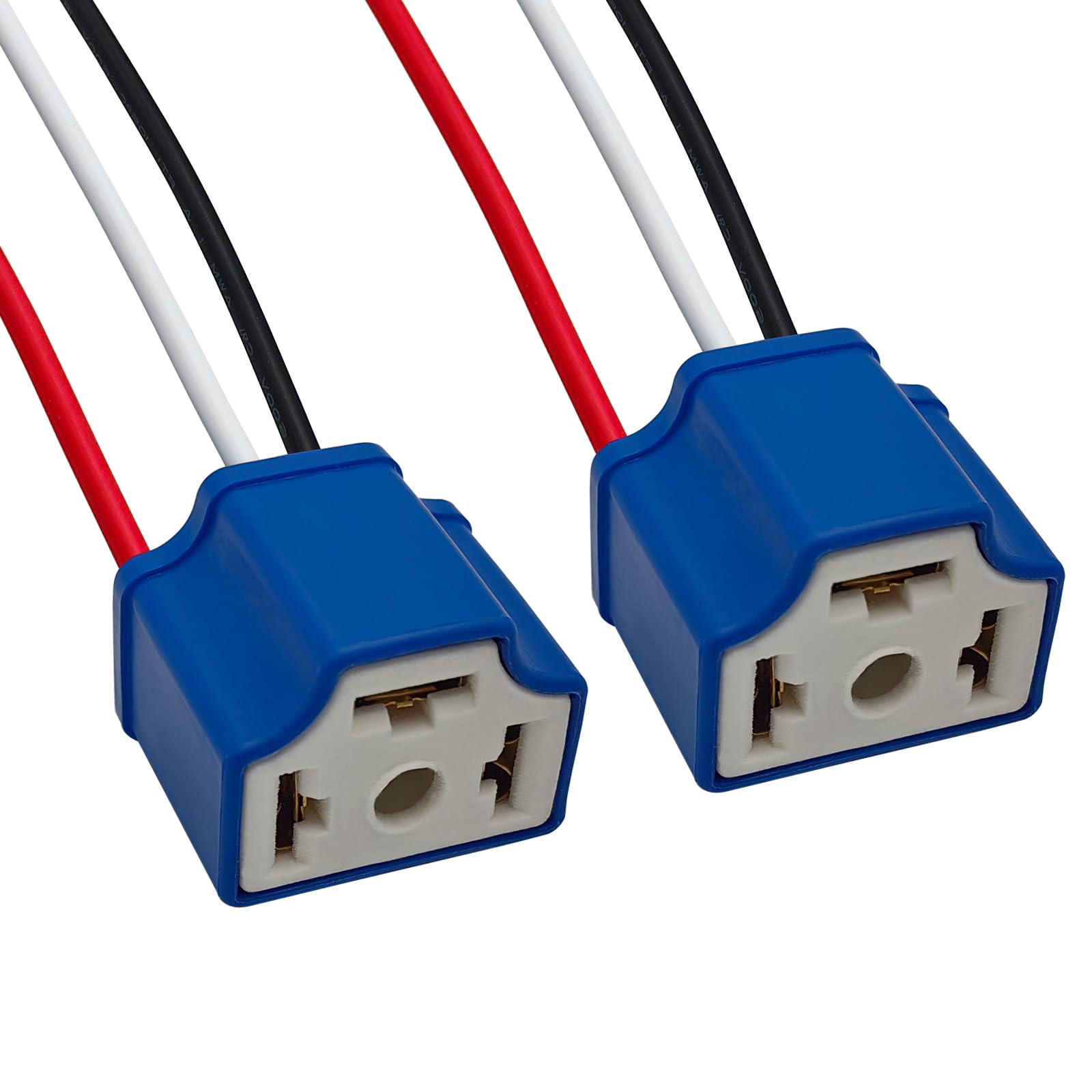 Audak 2Pcs H4 9003 Hb2 Heavy Duty Ceramic Wiring Harness Sockets Female Connector For Headlights Or Fog Lights