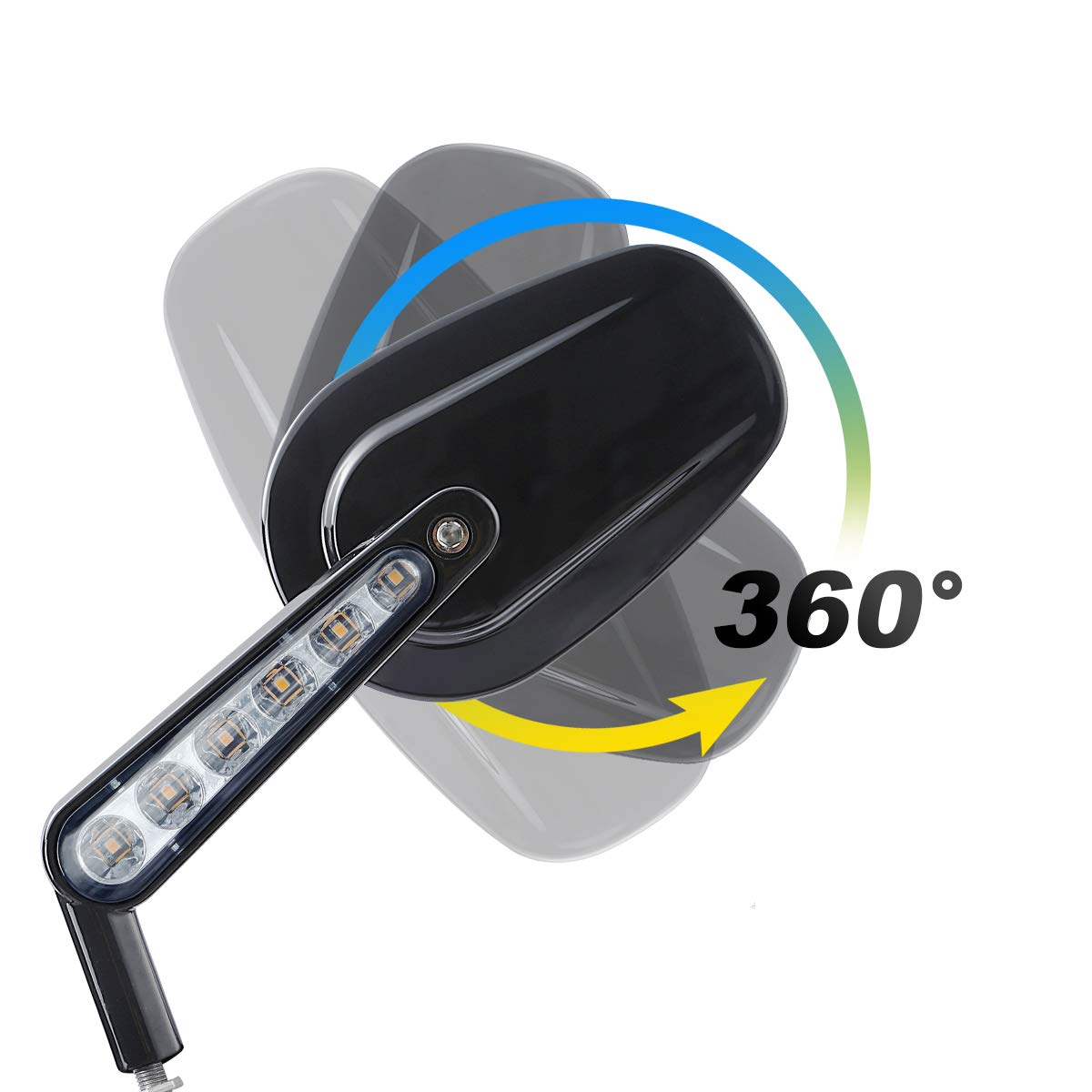 Slmoto Black Rear View Mirrors Muscle Led Turn Signal Fit For Harley Davidson Vrod V-Rod Vrscf 2009 2010 2011 2012 2013 2014 201