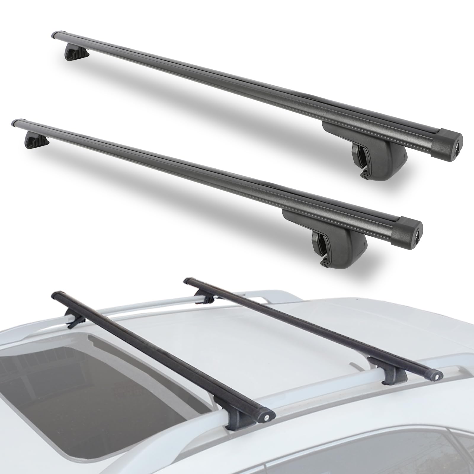 SYDSZ Car Roof Rack Cross Bars 53 inches, Universal Roof Rack Cross Bars, Thin Adjustable Aluminum Roof Rails with 220lbs Load C