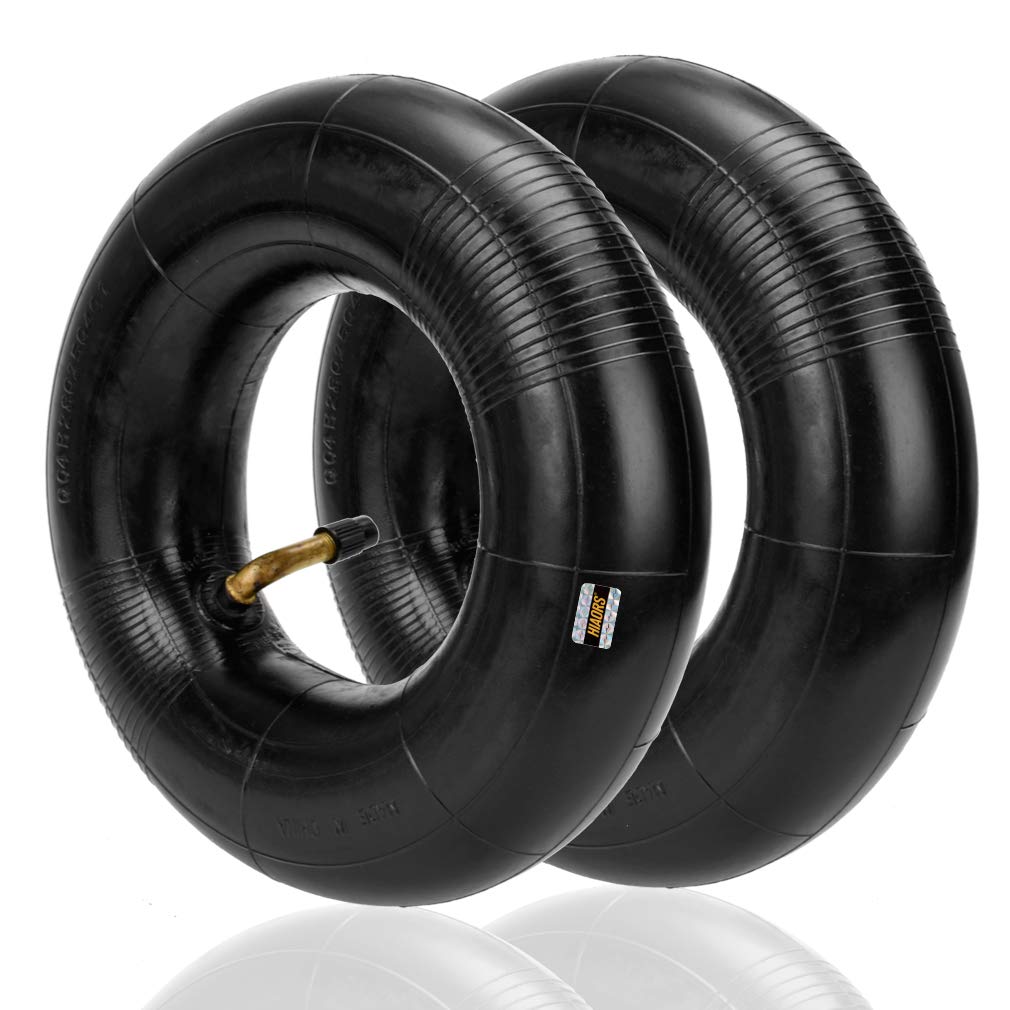 Hiaors 9X3.50-4 2.80-4 2.50-4 Tire Inner Tube With Bent Metal Valve Stem For Hand Trucks Utility Cart Lawn Mowers Wheelbarrows Dollys Razor E300 Scooters Skateboard Go Kart Atv Ttr50 Parts(2 Pack)