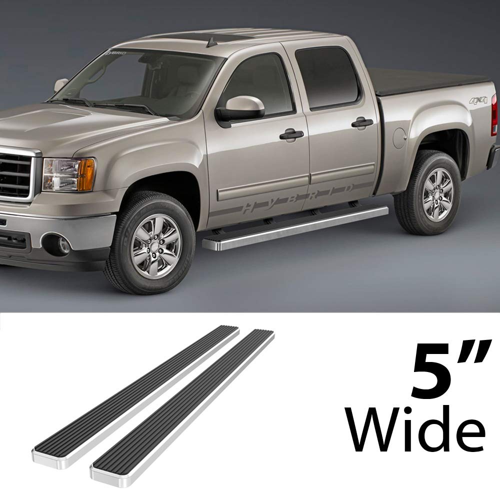 Aps Running Boards 5 Inches Compatible With Chevy Silverado Gmc Sierra 1500 2007-2018 & 2500 Hd 3500 Hd 2019 Crew Cab (Exclude 0