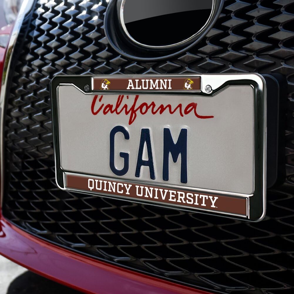 Quincy University Alumni Full Size Standard License Plate Metal Frame