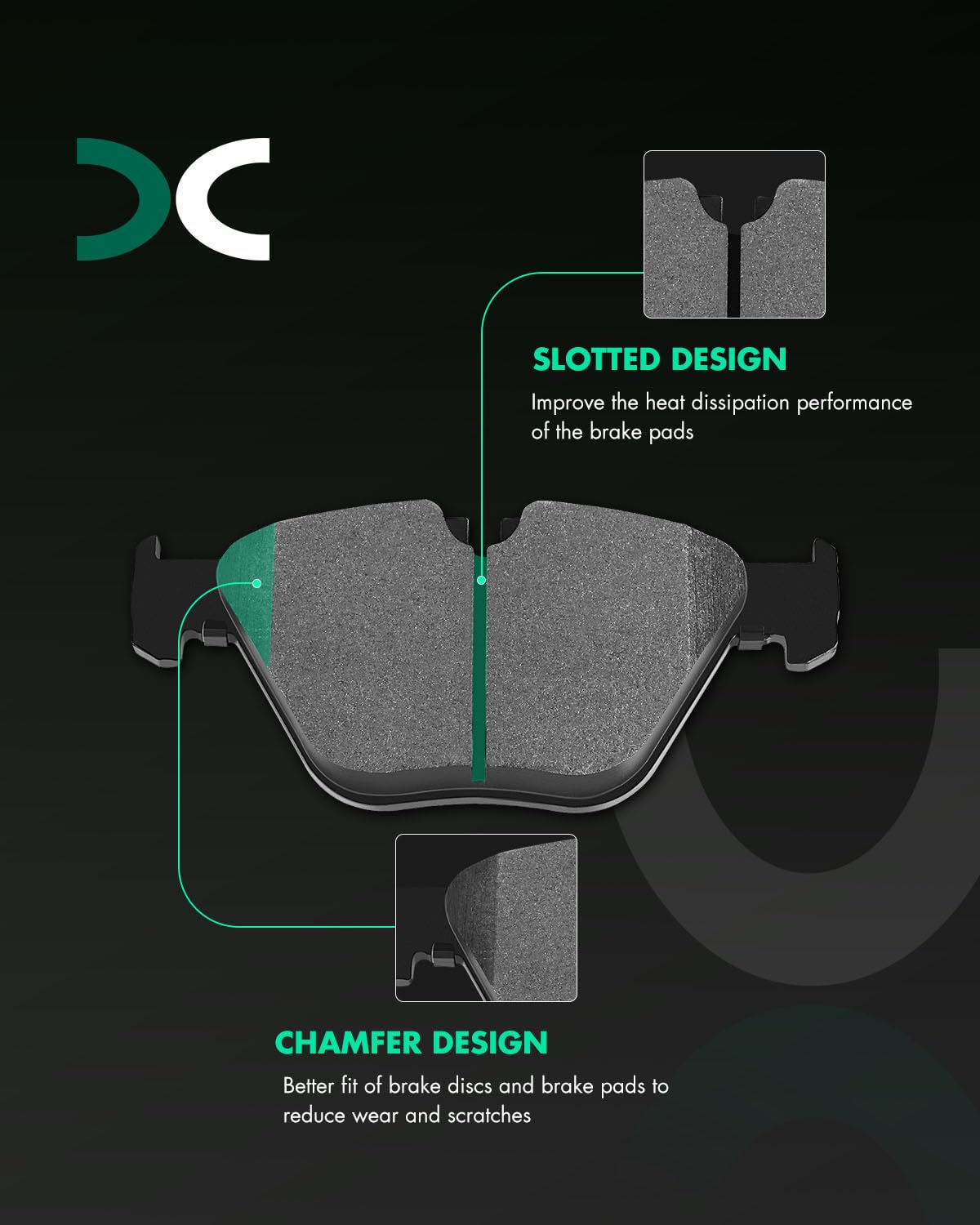 Scitoo D918 D683 Front Semi-Metal Rear Ceramic Brake Pads Sets Fit For Bmw 525I / 525Xi / 528I / 528I Xdrive / 528Xi / 530I,For