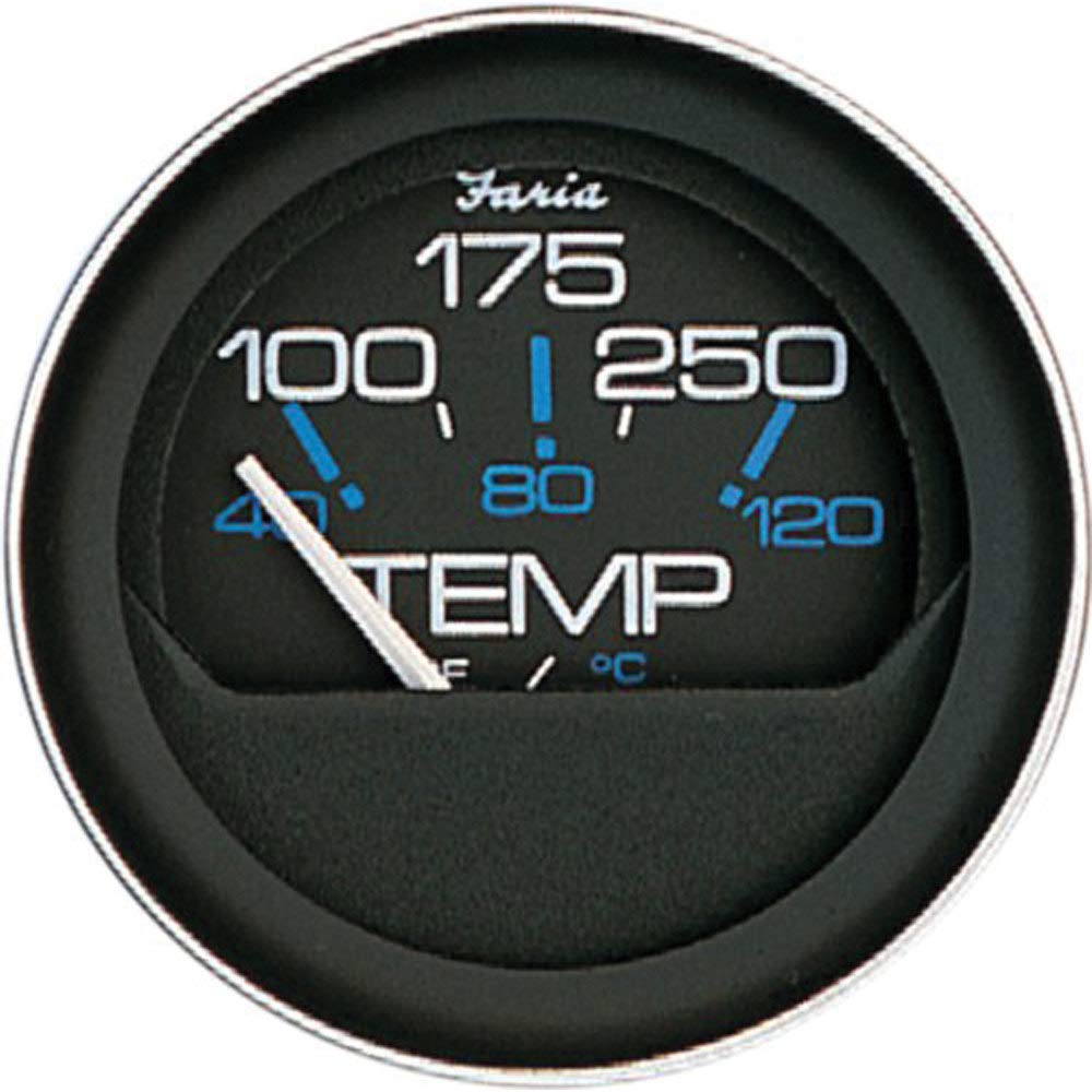 Faria Beede 13009 Coral Cylinder Head Temperature Gauge with Sender (60-220°F) - 2', Black