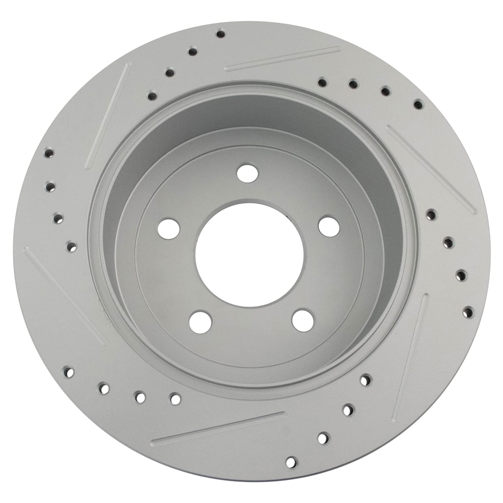 Trq Brake Rotors Set Performance Premium G-Coated Slotted X Drilled Compatible With 97-07 Chrysler Town & Country 00 Voyager 00-