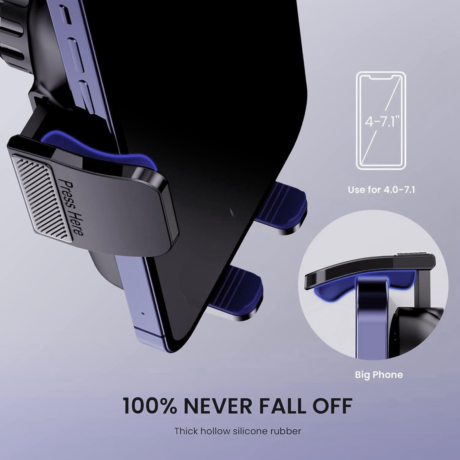 Qifutan Military-Grade Car Phone Holder - [Ultra Strong Suction] 3-in-1 Phone Mount for Dashboard, Windshield & Air Vent, Super