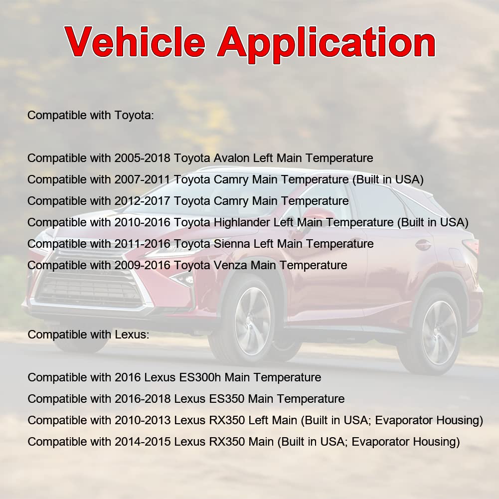 WMPHE A/C HVAC Blend Door Actuator Replacement for 604-906 87106-07120 Compatible with 2005-2018 Toyota Camry Highlander Sienna