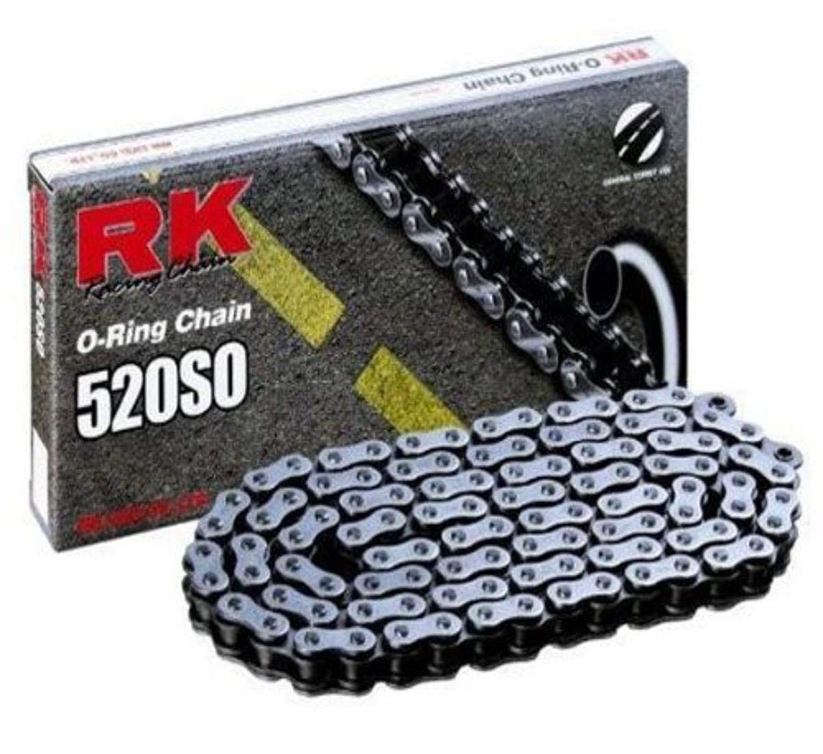Rk Racing Chain 520-So-132 (520 Series) Steel 132 Link Traditional Street And Off-Road O-Ring Chain With Connecting Link