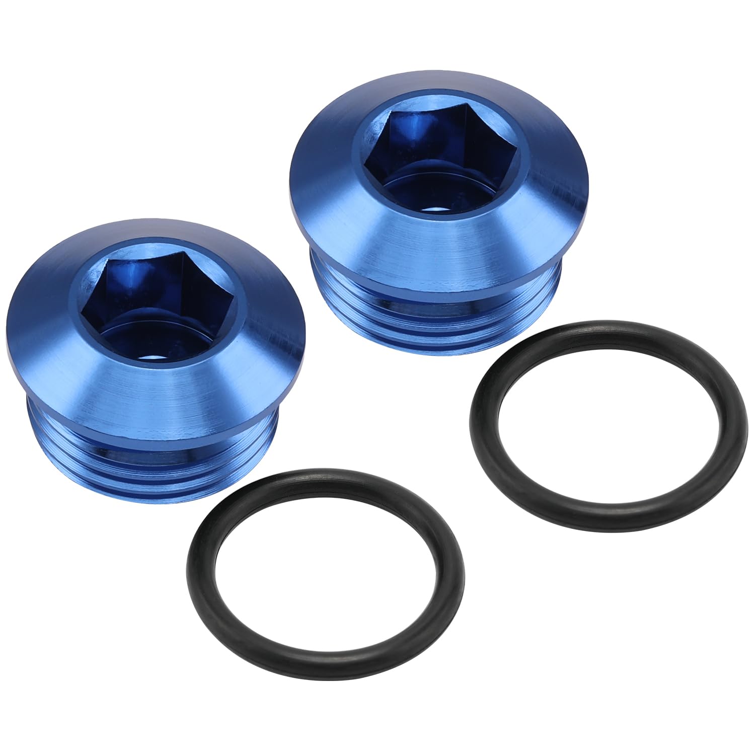 Podavelle 8An -8 Orb O-Ring Seal Boss Socket Port Plug Block Off Fitting Adapter Aluminum Blue, Pack Of 2