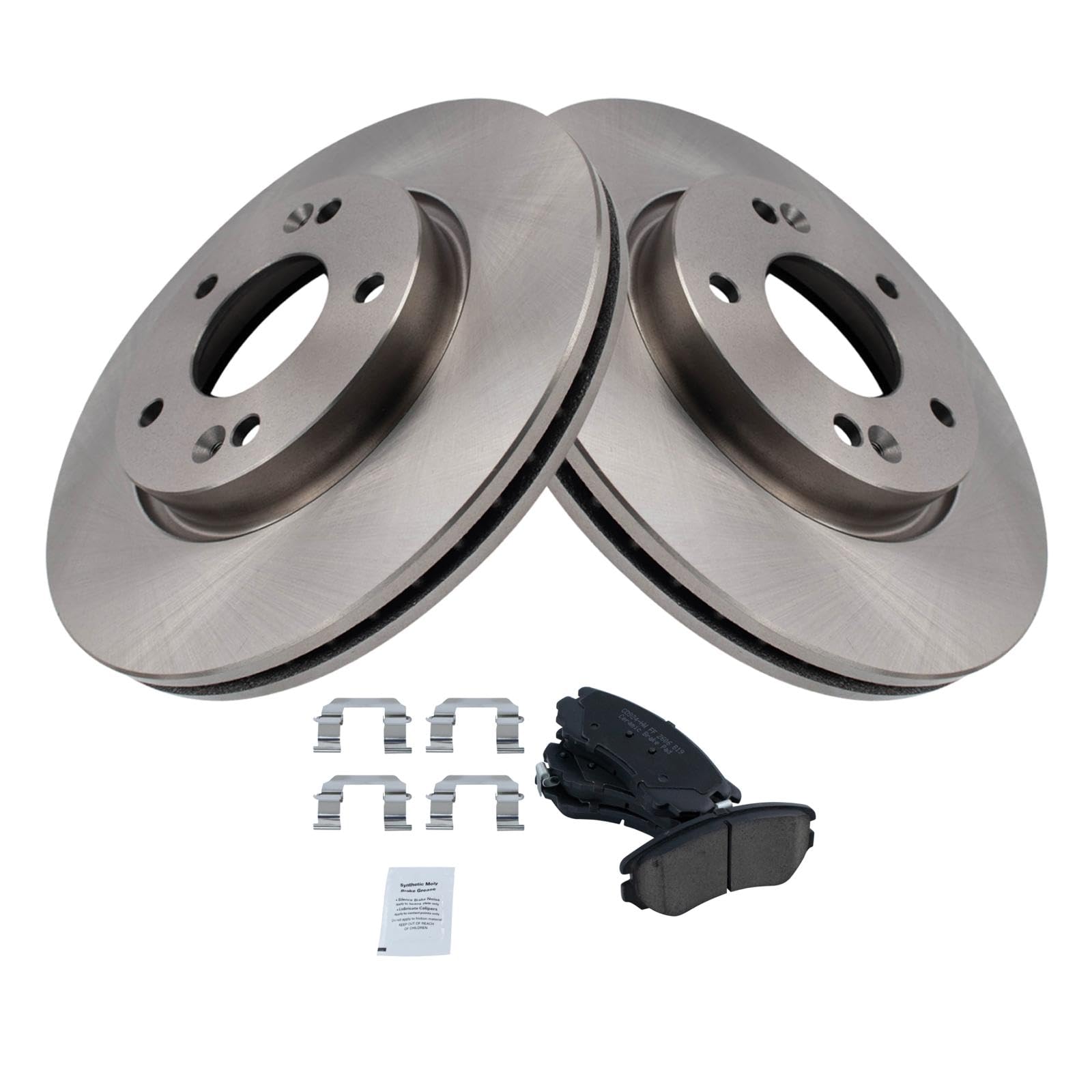 Trq Front Brake Pad & Rotor Kit Brake Pads Brake Rotor Ceramic Compatible With 2005-2010 Hyundai Sonata 2006-2010 Kia Optima 201