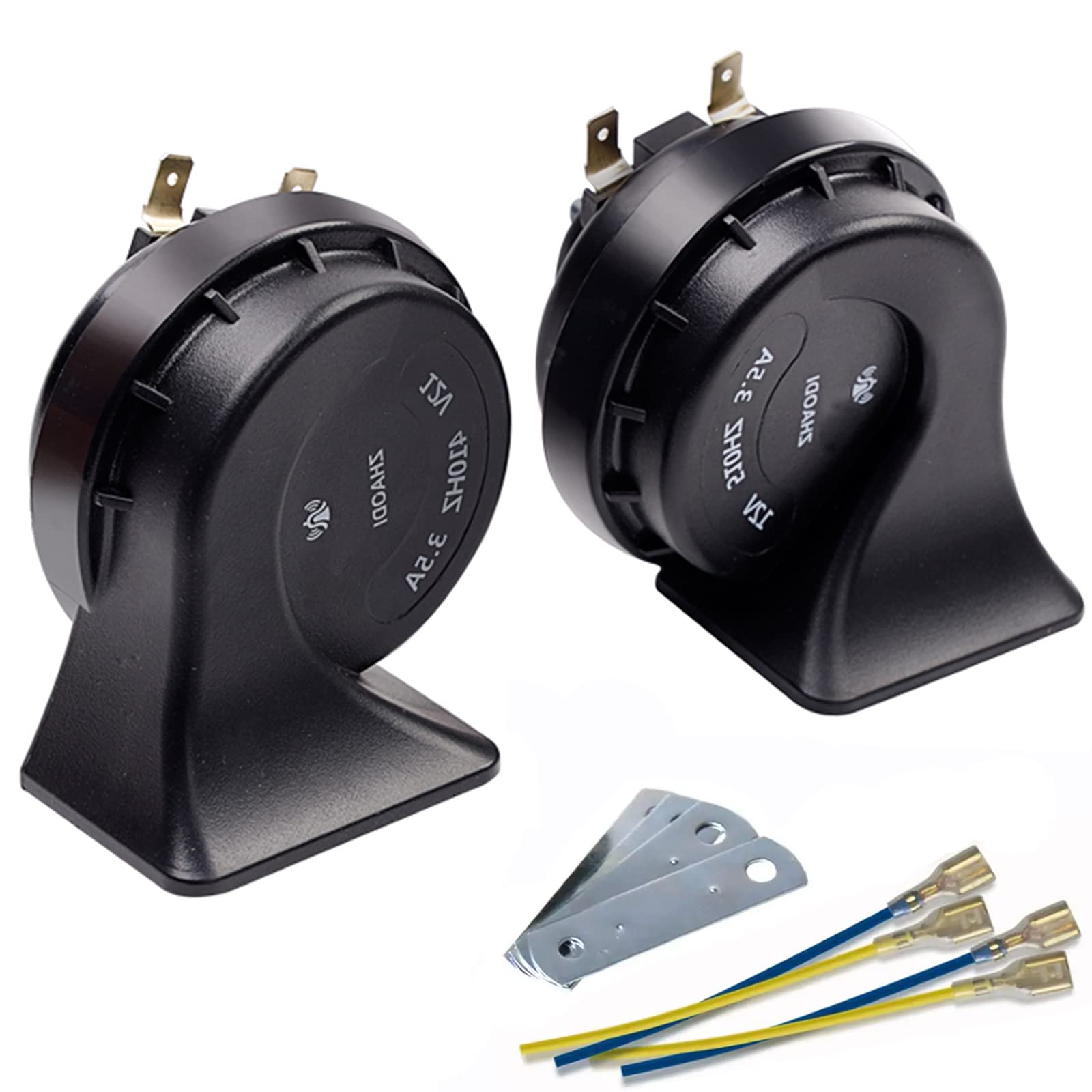 Car Horn, Banhao Motorcycle Horn Loud Truck Train Horns 12V 125Db, Waterproof High Low Tone, Universal Fit, Super Loud For Comme