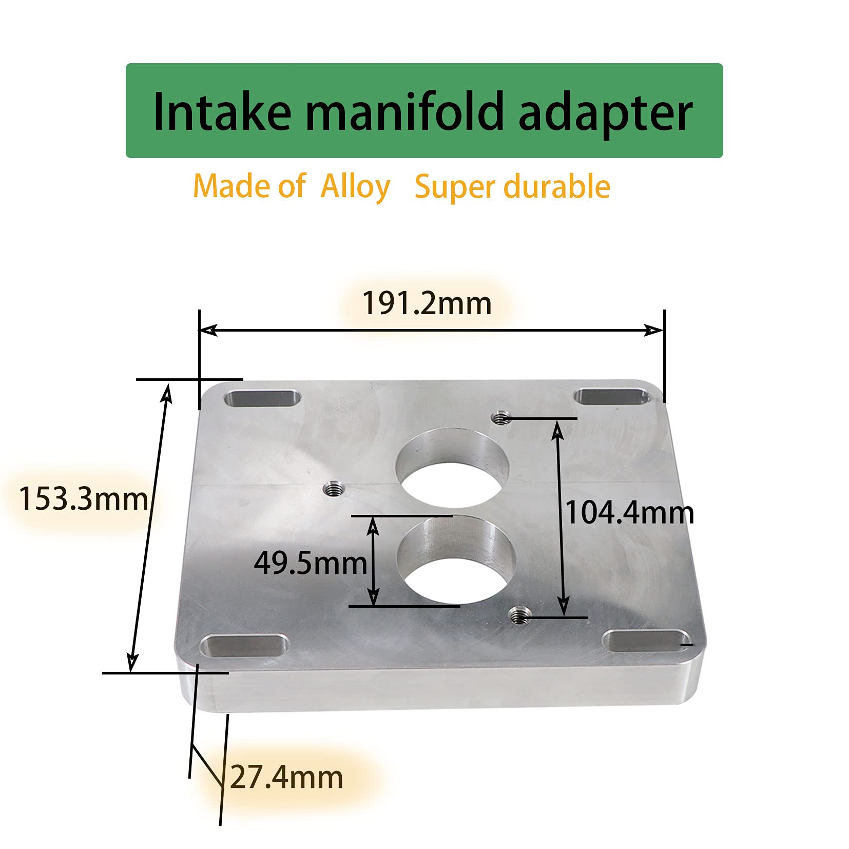 Tektall Intake Manifold Adapter Replace For Tbi 5.7 350 Adapts A Small Block 1.75' Bore Throttle Body Injection 1' Thick Fits Pattern 4-Barrel Manifold Alloy Durable