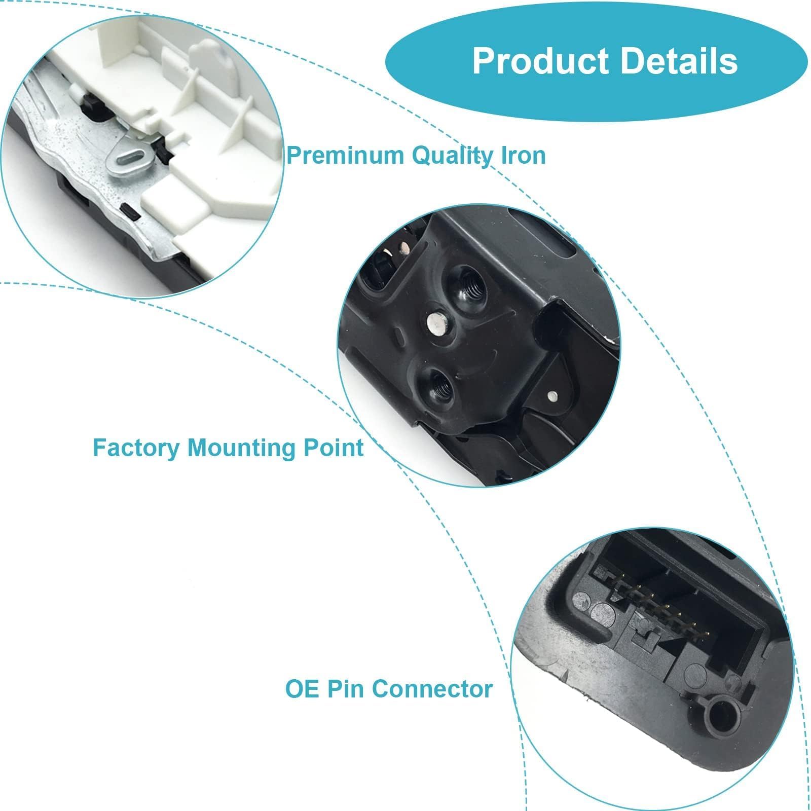 Ensun 5K1837015A Door Lock Latch Actuator Replacement For Vw Golf E-Golf Golf Mk7/Mk6 Beetle Passat Front Left Driver Side