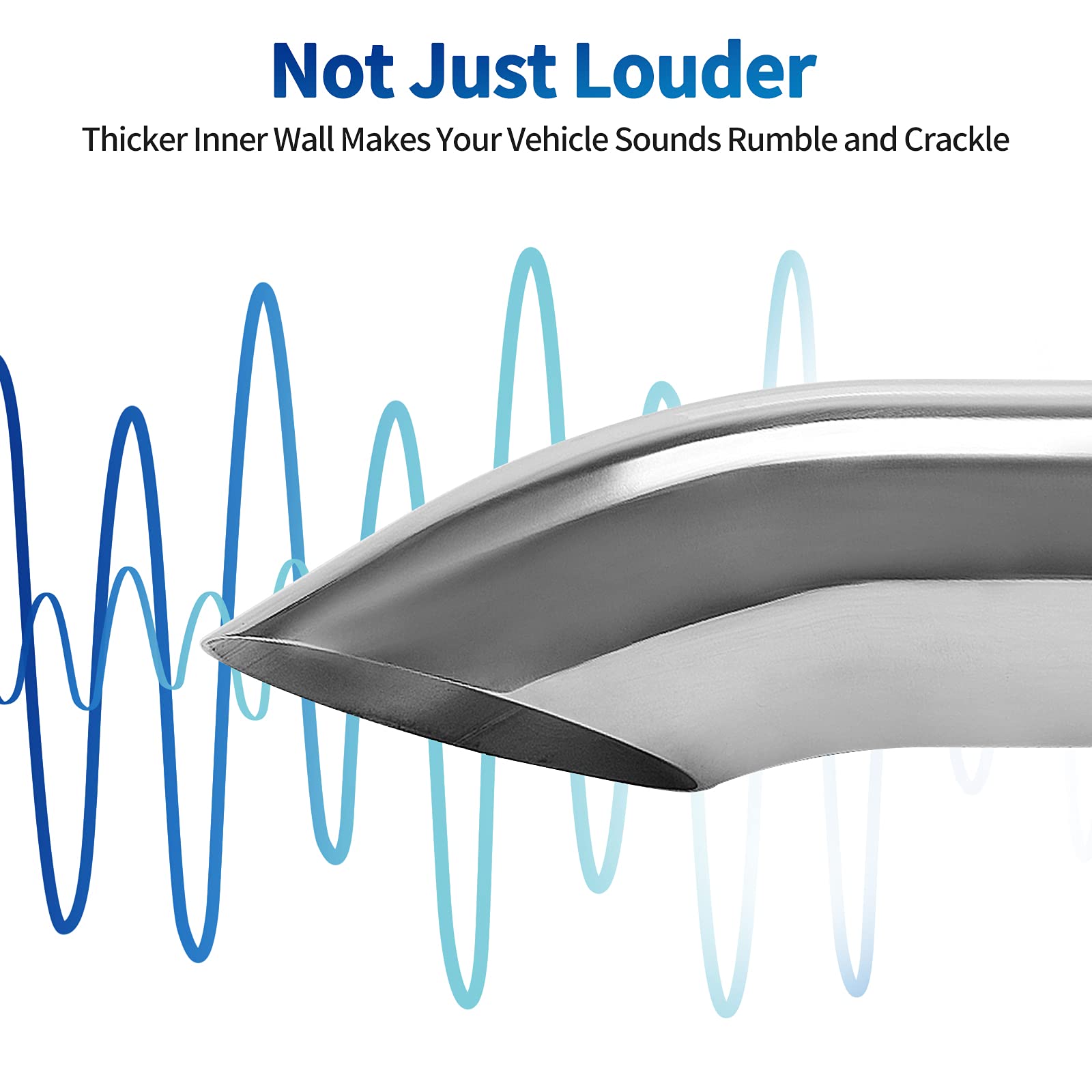 Autosaver88 4 Inch Inlet Exhaust Tip, 4 Inlet 4 Outlet 15 Overall Length Stainless Steel Turn Down Tailpipe Chrome-Plated Exhaust Tips