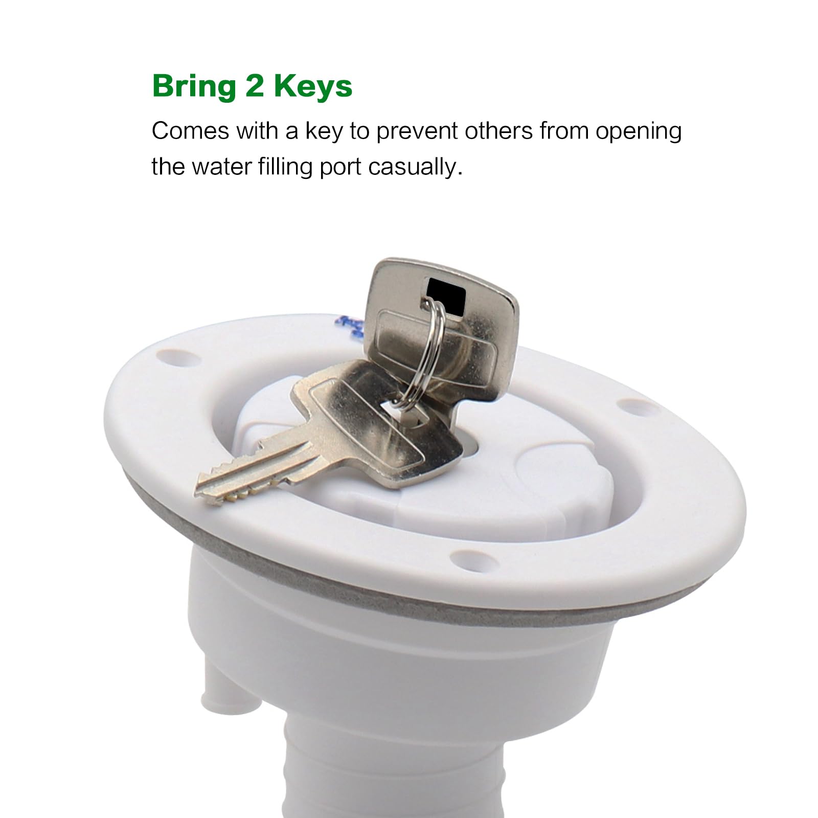 Ambuker RV Fresh Water Inlet Lockable Plastic Gravity Inlet Filler Cap with Spring and Seal Leak proof Fill Hatch Replacement Ki