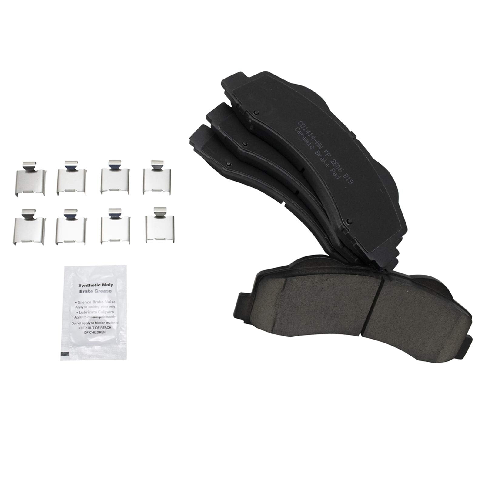 Trq Front Brake Pad & Rotor Kit Brake Pads Brake Rotor Ceramic Vented Premium G-Coated Compatible With 2010-2017 Ford Expedition