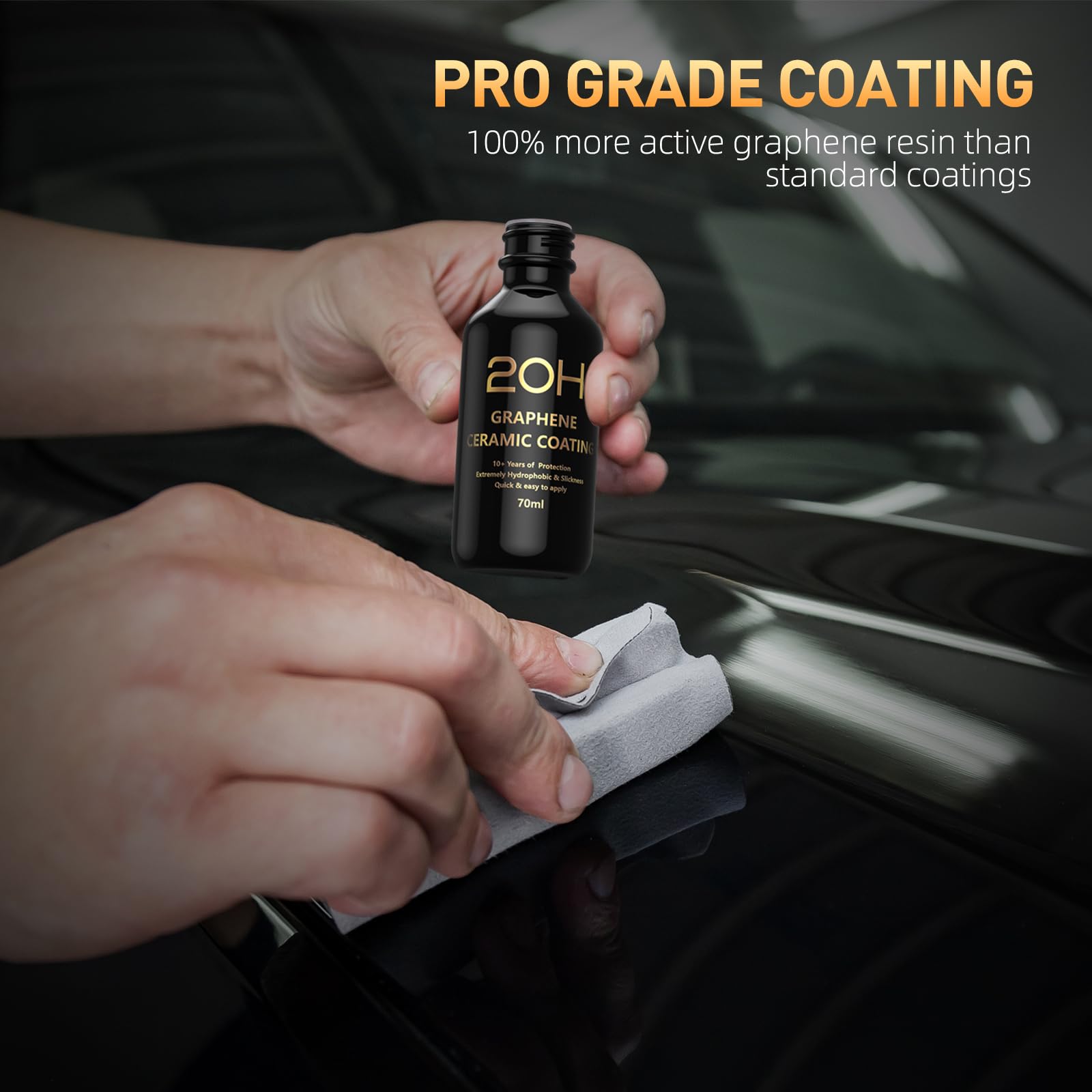 20H Advanced Graphene Ceramic Coating For Cars (70Ml) - Car Detailing Kit, 10+ Years Of Long Lasting Protection, Apply After Car