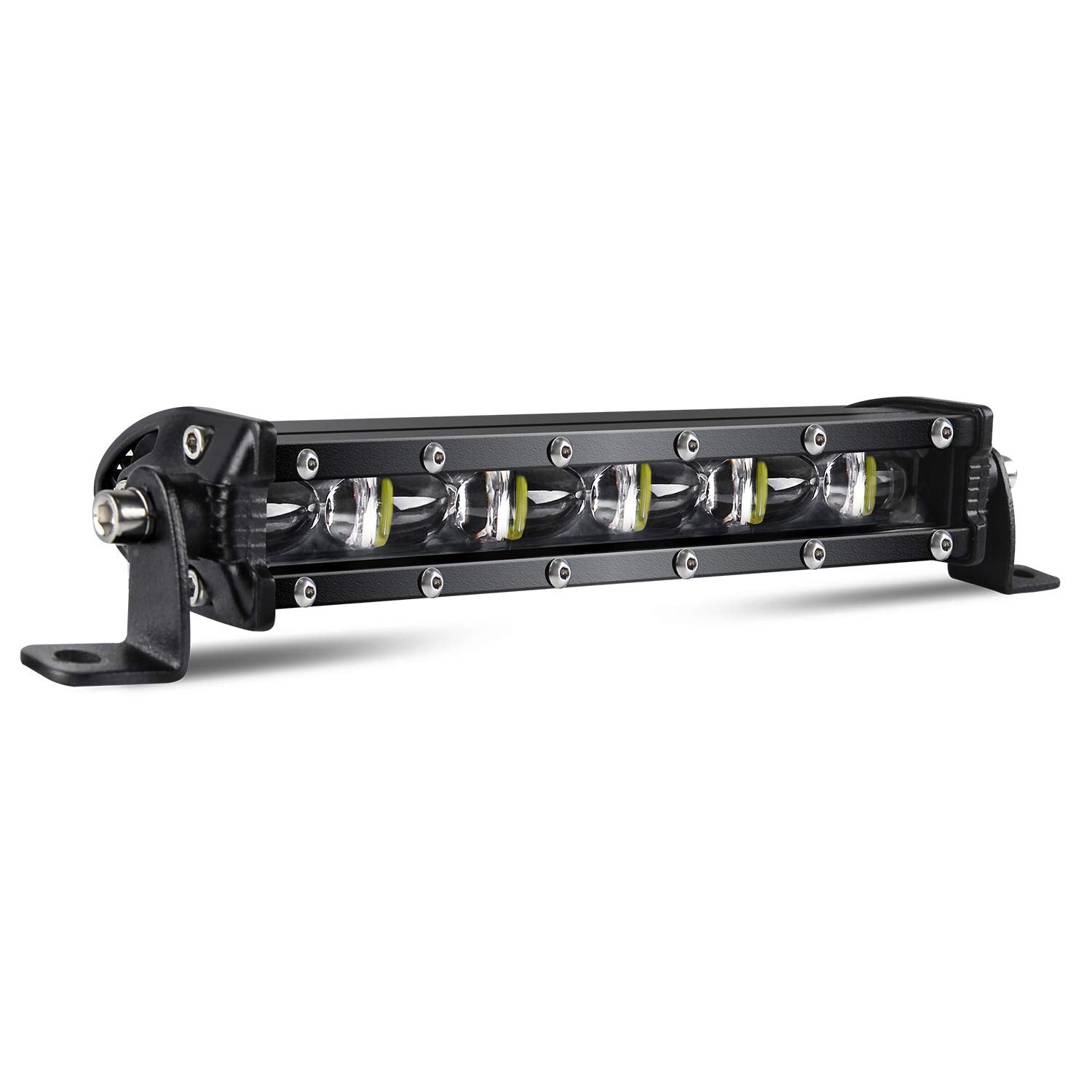 Co Light Led Light Bar Single 7 Inch Slim Single Row Lightbar Driving Combo Beam Off Road Work Lights With Mounting Brackets & 6