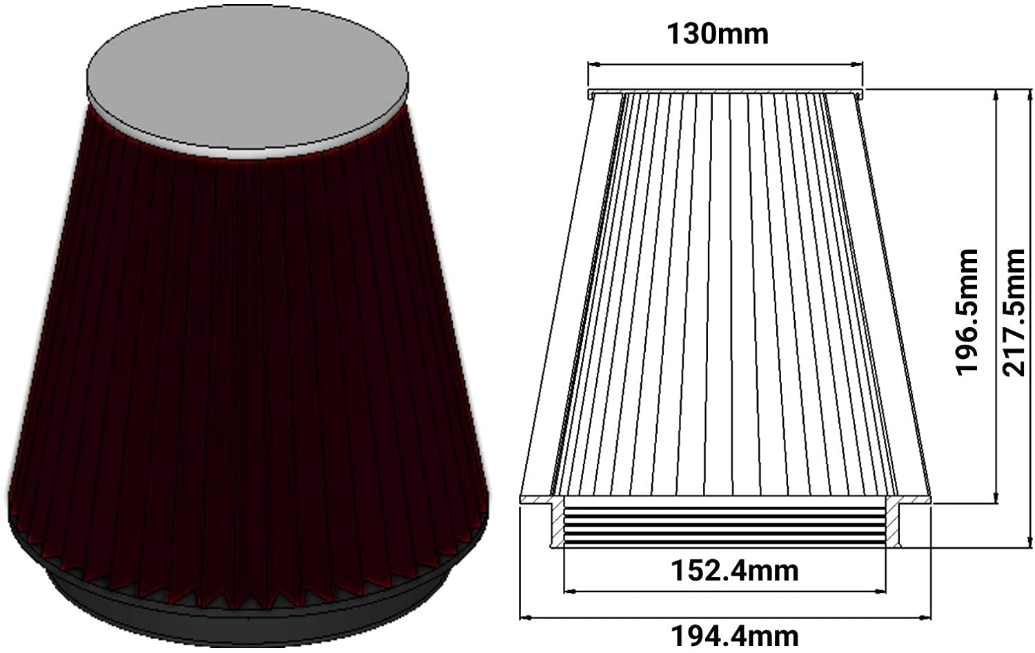 Moosun 4'' Cold Air Intake & Heat Shield For 09-14 Silverado 1500, Sierra 1500, Yukon, Cadillac Escalade Esv Ext (Silver & Black