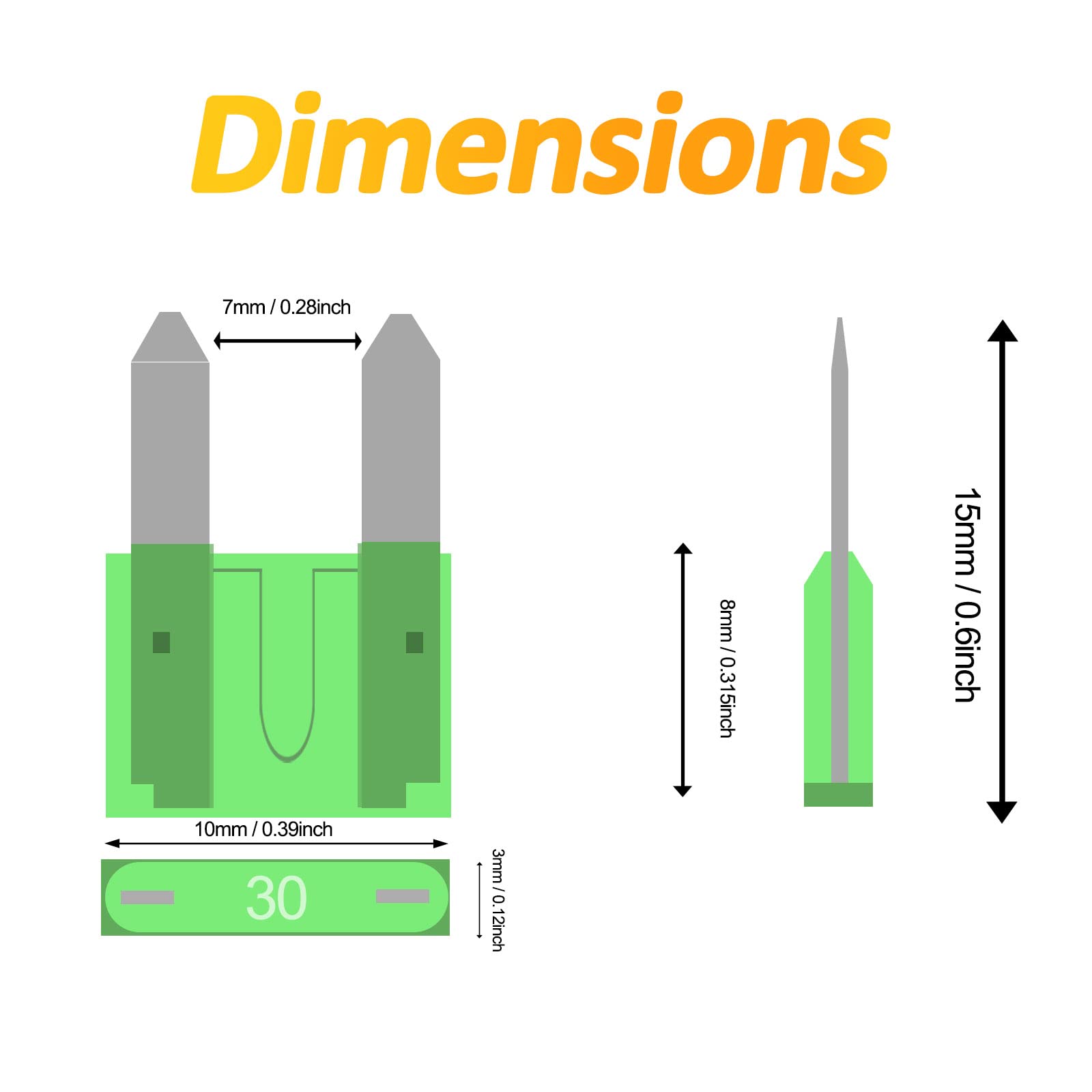 Auto Car Mini Blade Fuses Assortment Kit - 50Pcs Mini (2A/3A/5A/7.5A/10A/15A/20A/25A/30A/35A) for Car Boat Truck SUV Automotive
