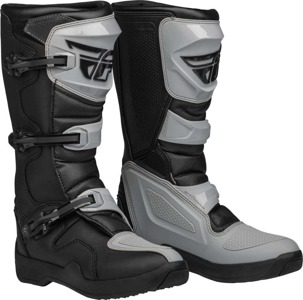 Fly Racing Maverik Lt Motocross Boots (Black/Grey Lt, Us 10)