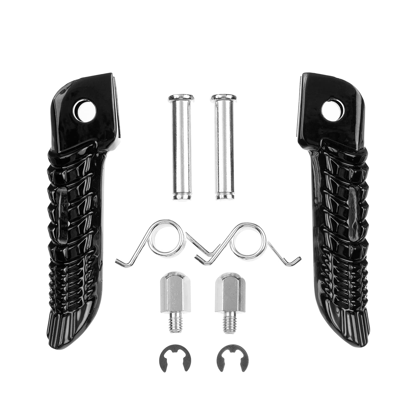 Vpzmt Motorcycle Front Rear Foot Pegs Footrests Fits For Suzuki Gsxr Gsx-R 600/Gsxr750/Gsxr1000 2005-2020 ((Front+Rear)-Black)
