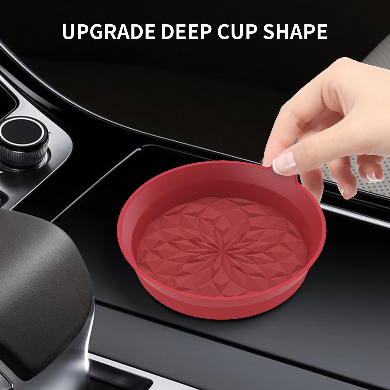 ME.FAN Car Cup Coasters [4 Pack] Silicone Car Coasters/Automotive Cup Mats - Universal Non-Slip Recessed Car Interior Accessorie
