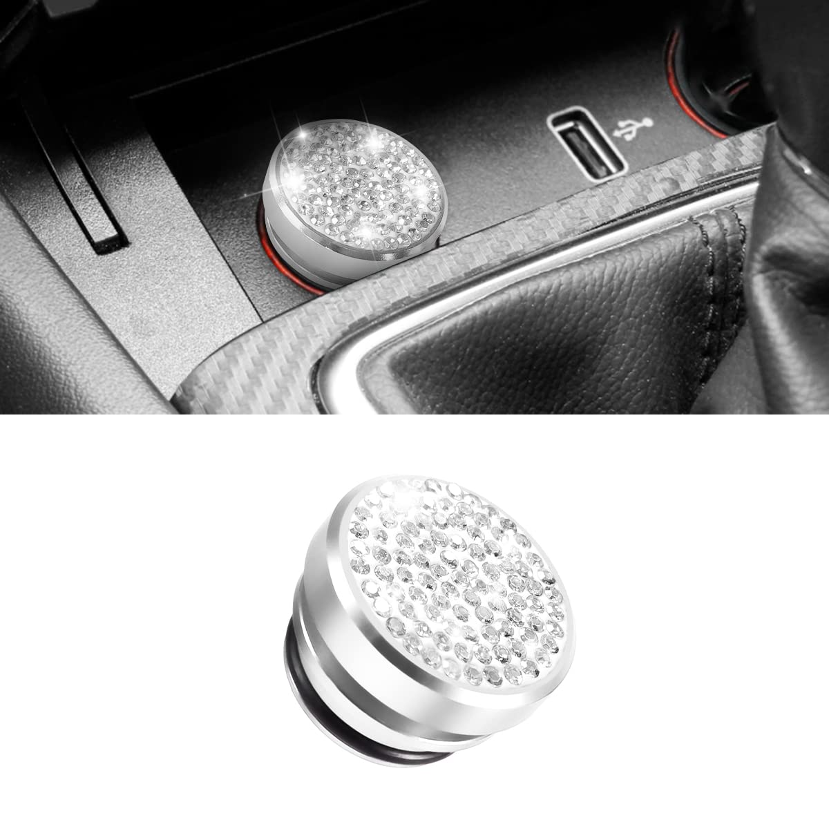 Bling Car Cigarette Lighter Plug Cover, Dustproof Cigarette Lighter Cover for Car Universal for Most Cars, Boat, RV, Car Accesso