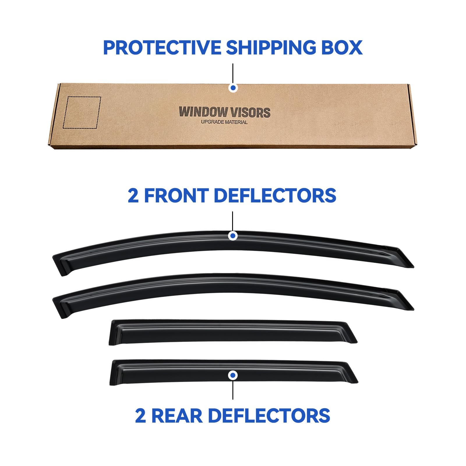 Window Visors Rain Guards for 2009 2010 2011 2012 2013 Nissan Rogue, Out-Channel Window Vent Wind Deflectors Visors Shades for 2
