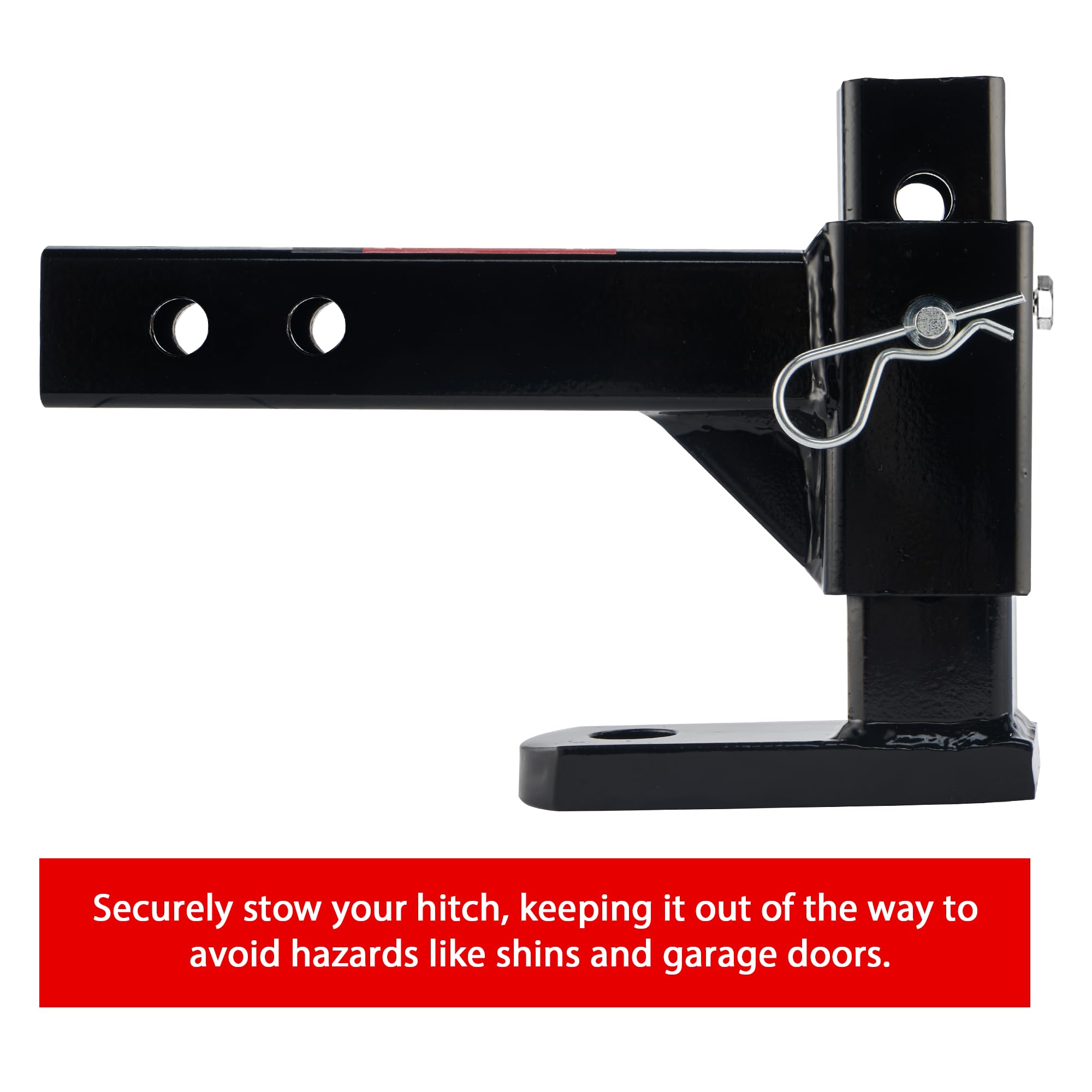 Tyt Adjustable Trailer Hitch Ball Mount With 2 Hitch Pins, 1-Inch Hole, Fits 2-Inch Receiver, 6-1/4'' Rise & 7-1/2'' Drop Tow Hi