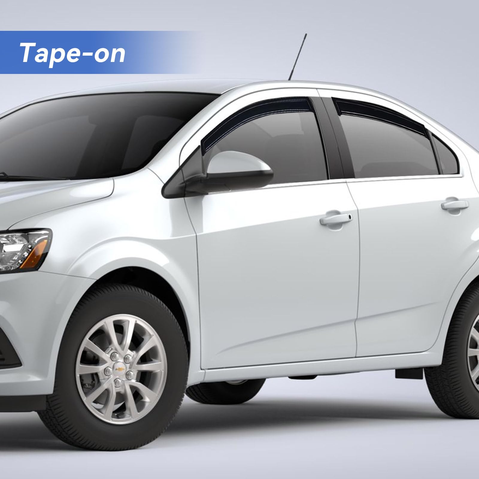 Window Visors Rain Guards For 2012-2020 Chevy Sonic Sedan, Out-Channel Window Vent Wind Deflectors Visors Shades For 12-20 Chevy