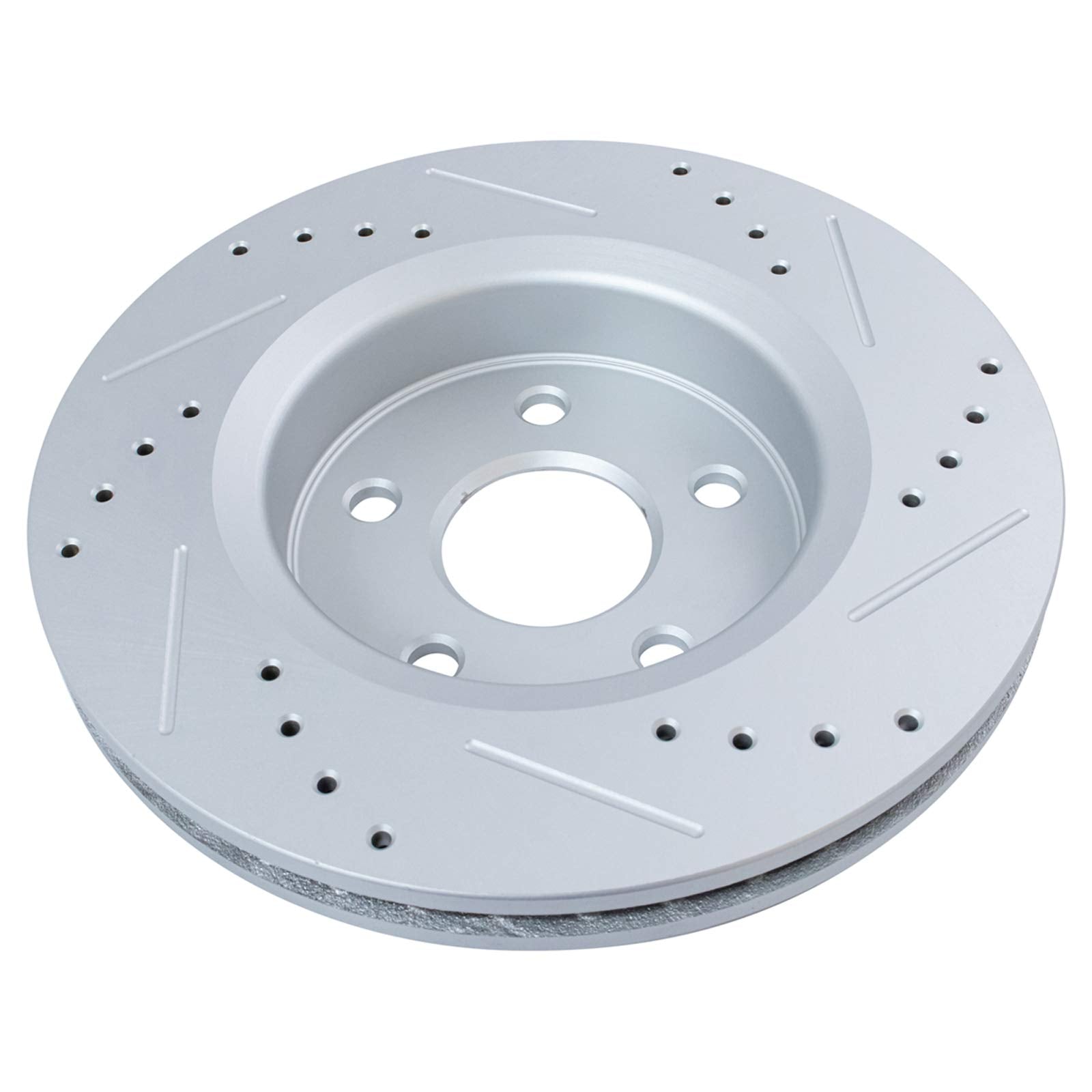 Trq Front Performance Brake Rotors Set Premium G-Coated Cross Drilled & Slotted Compatible With 2006-2010 Jeep Commander 2005-20