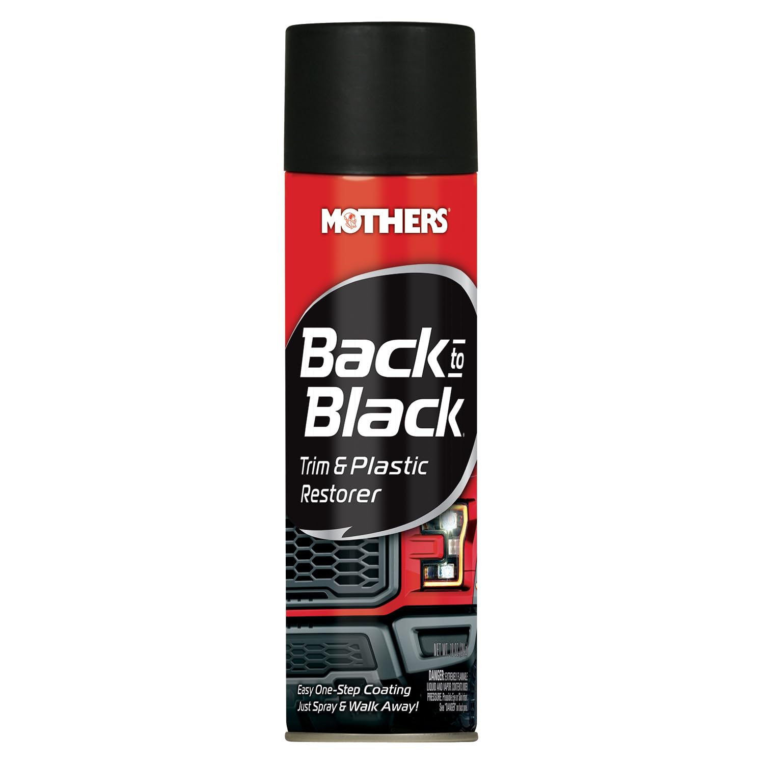Mothers 06110-6 Back-to-Black Trim & Plastic Restorer Aerosol, 10 oz., (Pack of 6)
