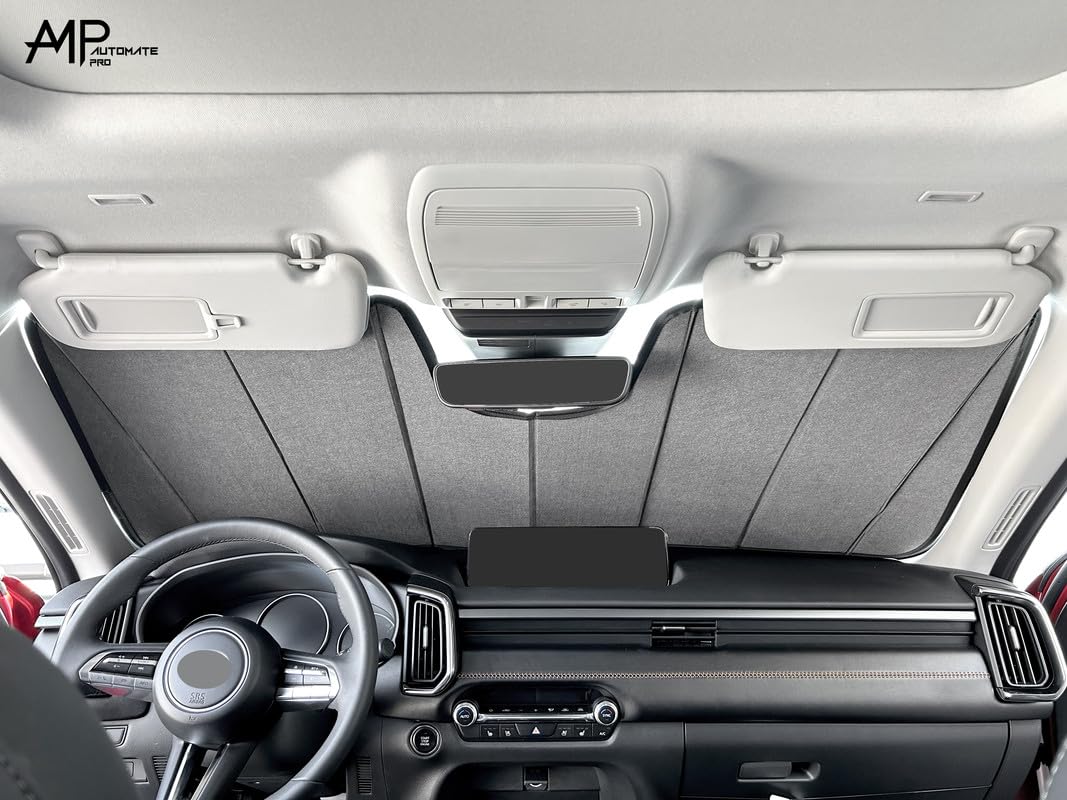 AutoMate Pro Custom Fit Windshield Foldable Sunshade for 2026 Honda Passport SUV, Compact Reflective Block UV Rays Visor Protect