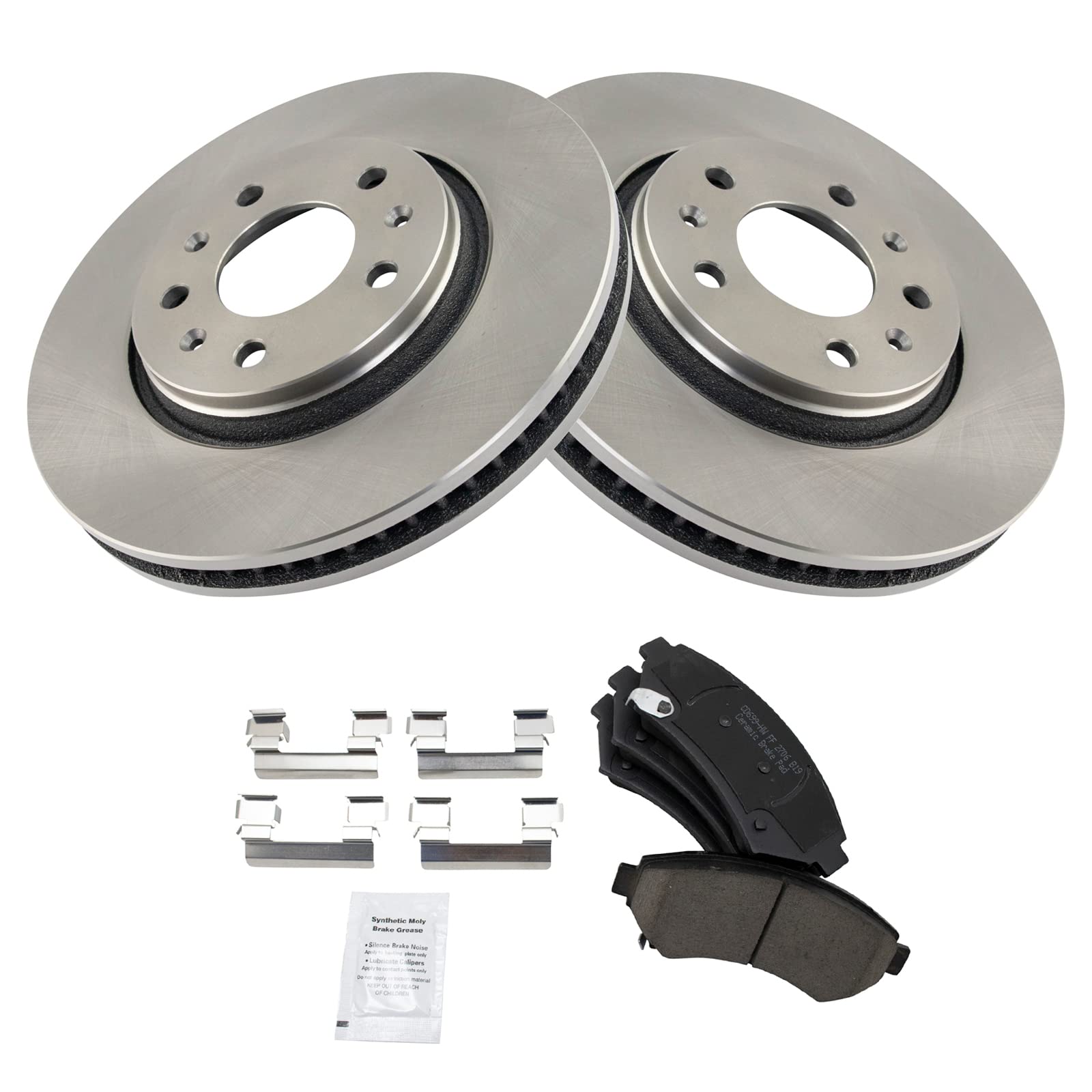 Trq Front Brake Pad & Rotor Kit Brake Pads Brake Rotor Ceramic Compatible With 2003-2004 Cadillac Seville