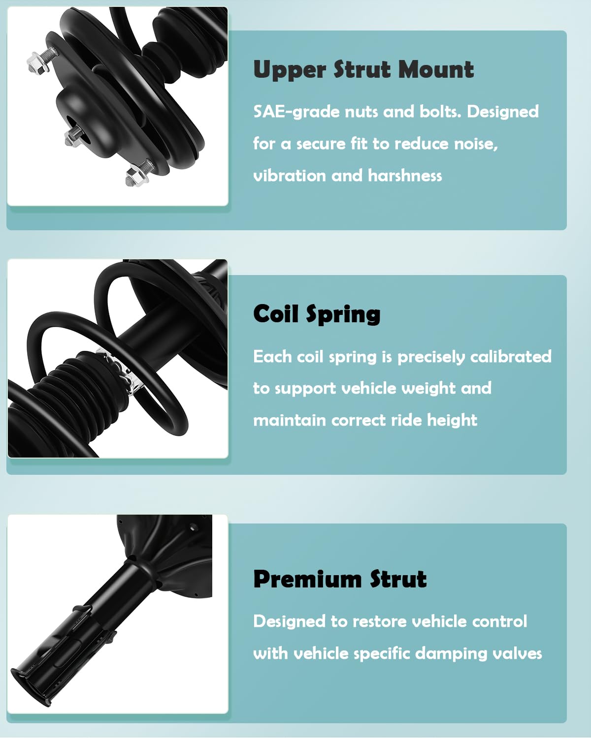 Scitoo Front Complete Struts Spring Assembly Shocks Struts Fits For Mitsubishi Lancer 2002-2007 Quick Struts 172142 - Set Of 2