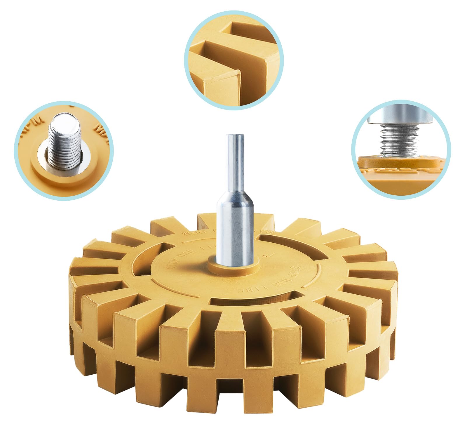 Shawya Decal Remover Eraser Wheel Rubber Eraser Wheel Adhesive Remover Wheel For Cars Sticker Remover Tool Removes Pinstripe Str