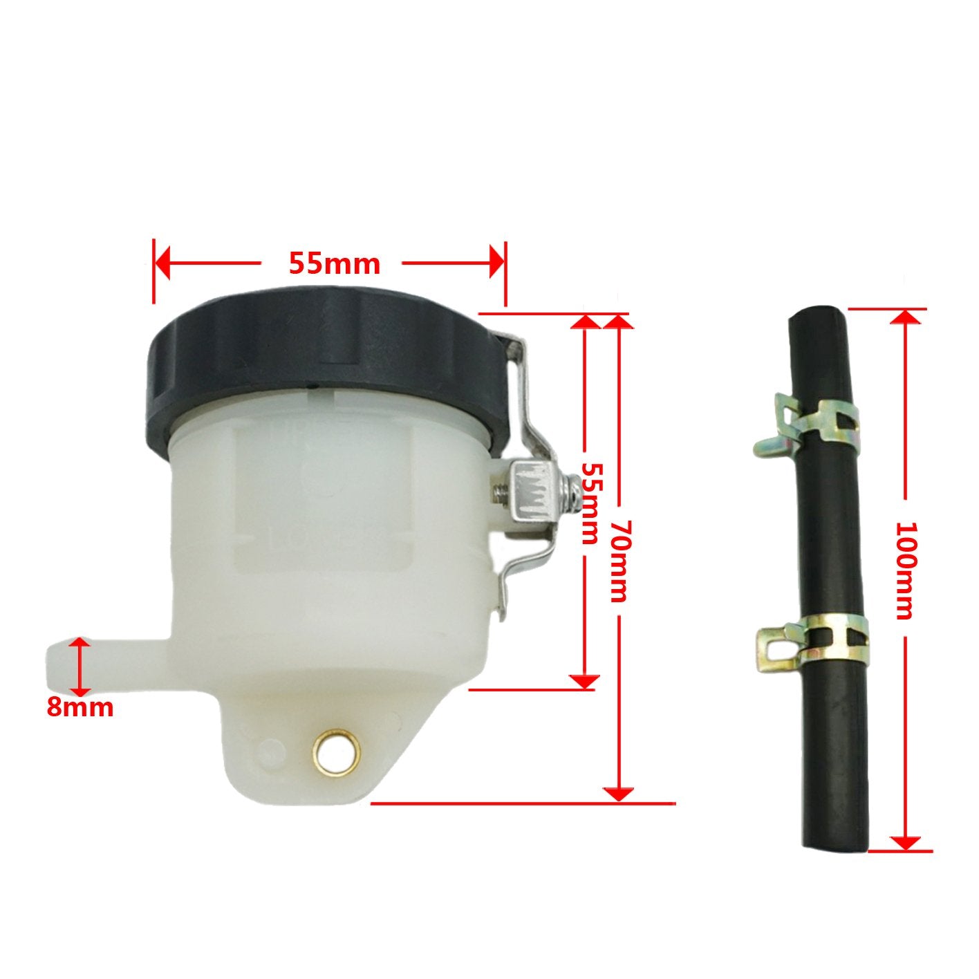 Universal Motorcycle Front Brake Master Cylinder Brake Pump Tank Oil Cup Fluid Bottle Reservoir Aftermarket Part Compatible With/For Kawasaki Ninja636/1000 Zx-6R Zx6R Zx-10R Zx10R Zx-14R Z1000Sx