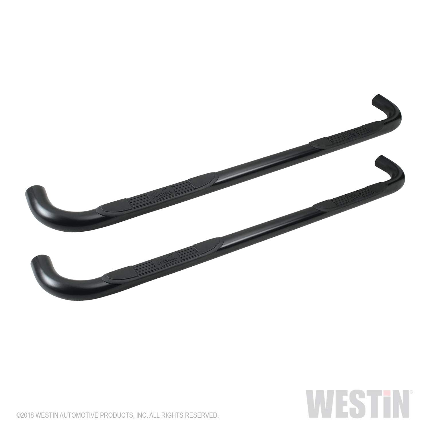 Westin 25-1955 Signature 3 Round Nerf Bars Fits 1999-2013 Silverado Sierra 1500 2001-2014 Silverado Sierra 2500 3500Hd Crew Cab Black Pair