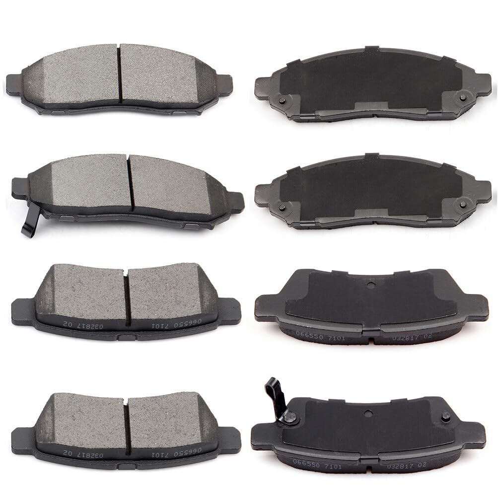 Eccpp D1094-8200 D1100-8206 Front Semi Metallic & Rear Ceramic Disc Brake Pad Set Fit For Nissan Frontier 2005-2019,For Nissan X